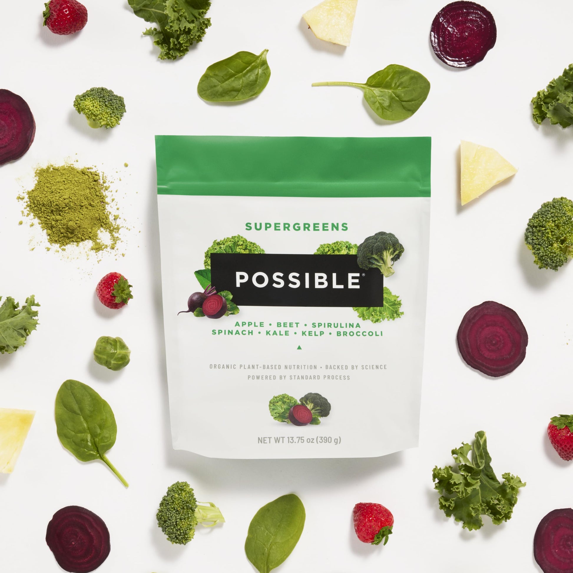 Possible SuperGreens - Potent Superfoods Blend - Plant-Based Antioxidant Support - Greens Powder Supplement & Drink Mix - Non-GMO, Vegan & Gluten-Free - SuperGreens (30 Servings) Possible buy supplements canada