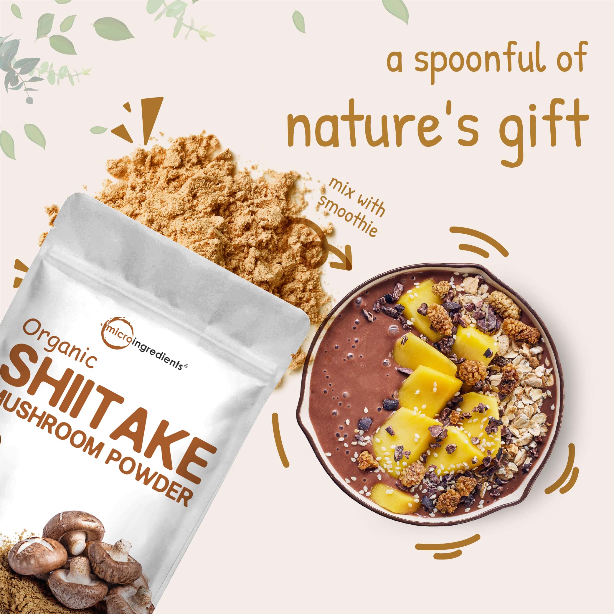 Sustainably US Grown, Organic Shiitake Mushrooms Powder, 8 Ounce Micro Ingredients buy supplements canada