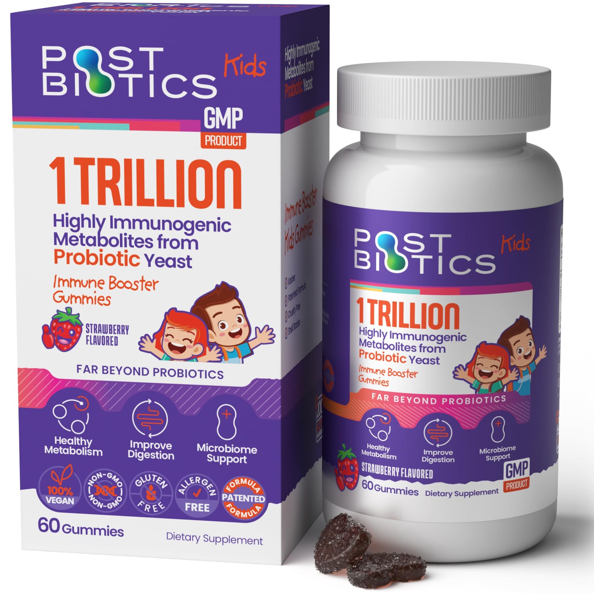 NAVEH PHARMA Postbiotics Kids Strawberry Gummies. Children’s Postbiotics, Ages 4+, 1 Trillion metabolites 200X Ingredients Than Probiotic Or Prebiotic. Gut Health, Immunity, Digestion & Microbiome NAVEH PHARMA buy supplements canada