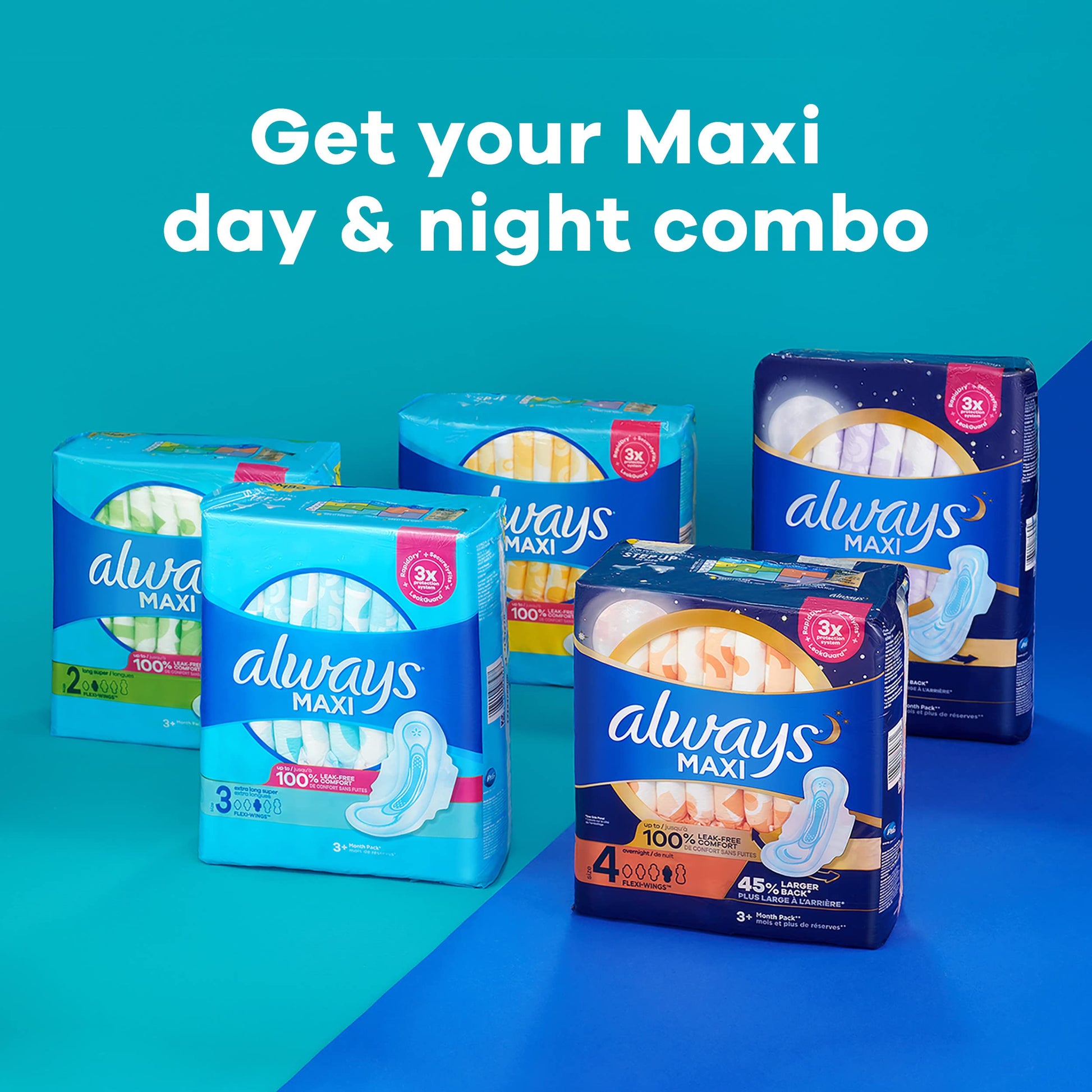 Always Maxi Feminine Pads For Women, Size 2 Long Super Absorbency, With Wings, Unscented, 60 Count Always buy supplements canada