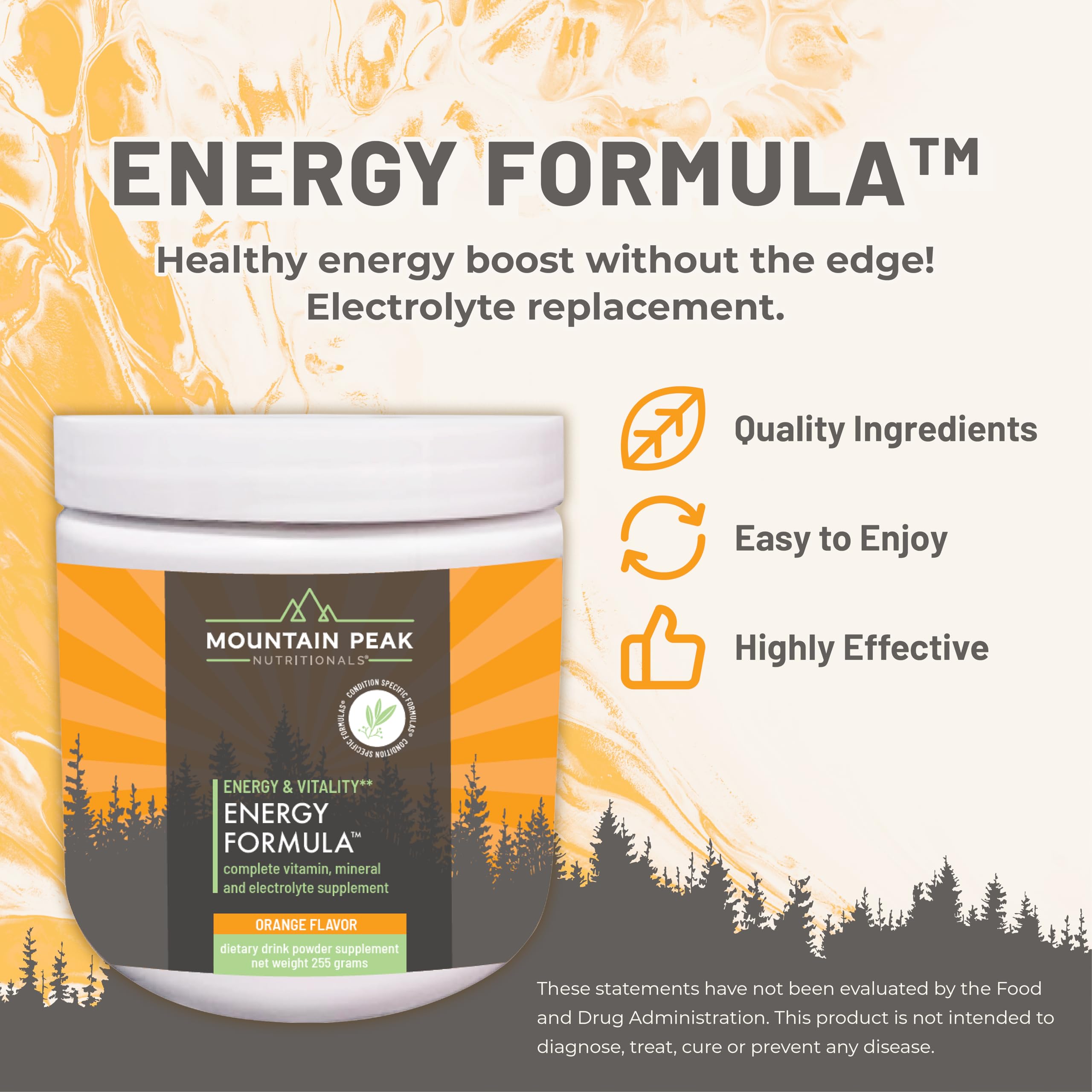 Mountain Peak Nutritionals Energy Formula - All in One Multi-Mineral Powder - Complete Nutrition, Vitamin, Mineral, and Electrolyte Supplement for Men & Women - Orange Flavor (255g, 30 Servings) Mountain Peak Nutritionals buy supplements canada