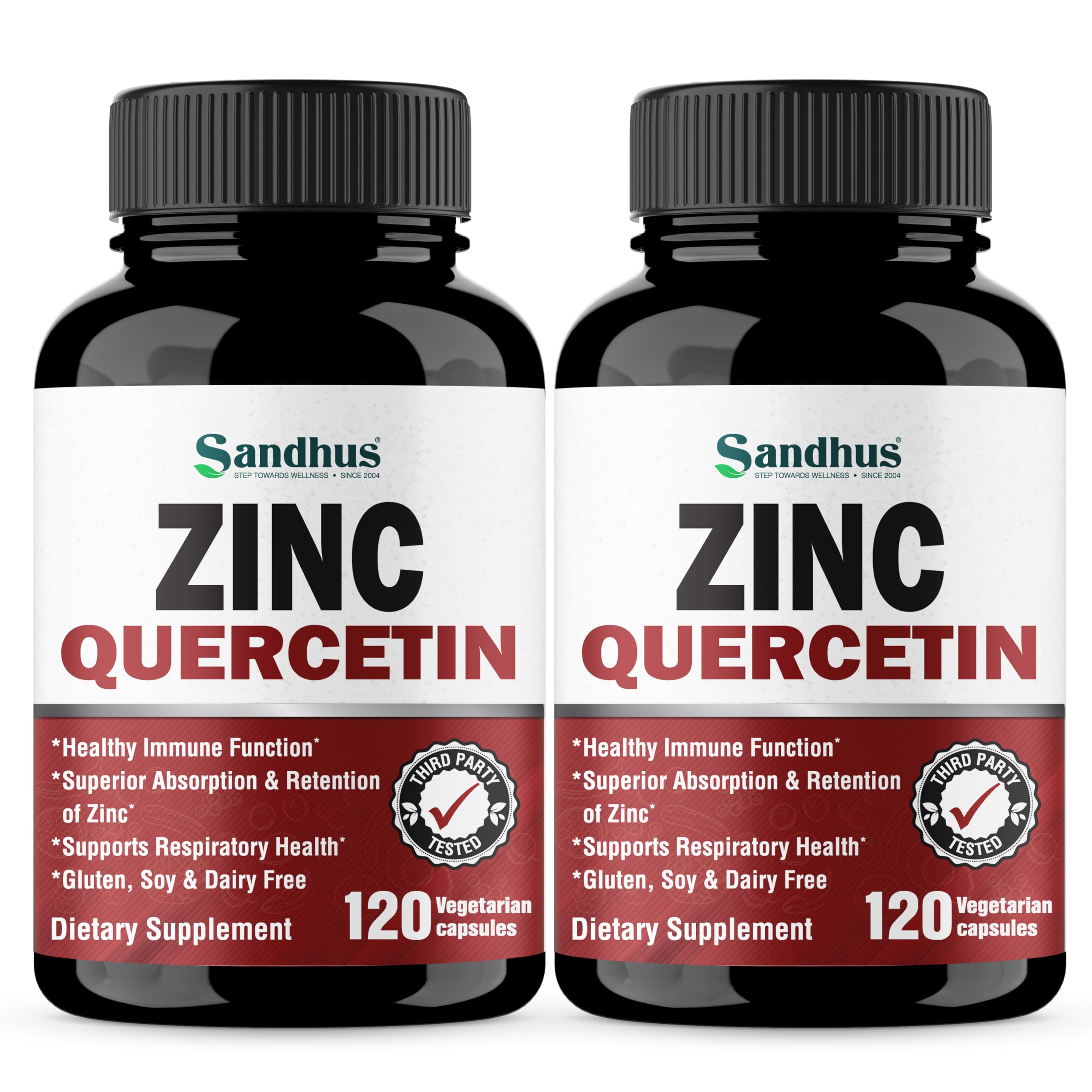 Zinc Quercetin Vegetarian Capsules 120 Ct- (2 Pack) Sandhu's buy supplements canada