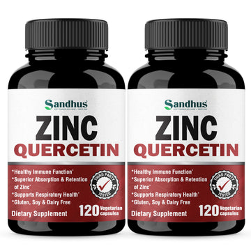 Zinc Quercetin Vegetarian Capsules 120 Ct- (2 Pack) Sandhu's buy supplements canada