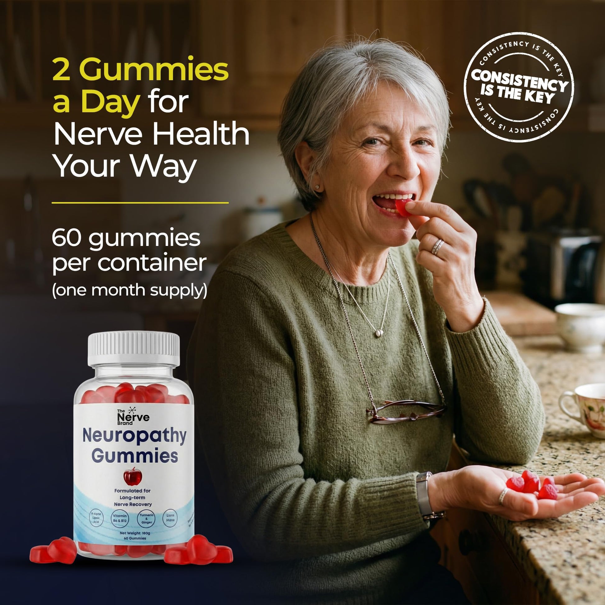 The Nerve Brand Neuropathy Support Gummies, 600 mg R Alpha Lipoic Acid Gummies with B1 B6 B12 and Lion’s Mane, Sugar Free Daily Nerve Health Supplement, 30 Day Supply The Nerve Brand buy supplements canada