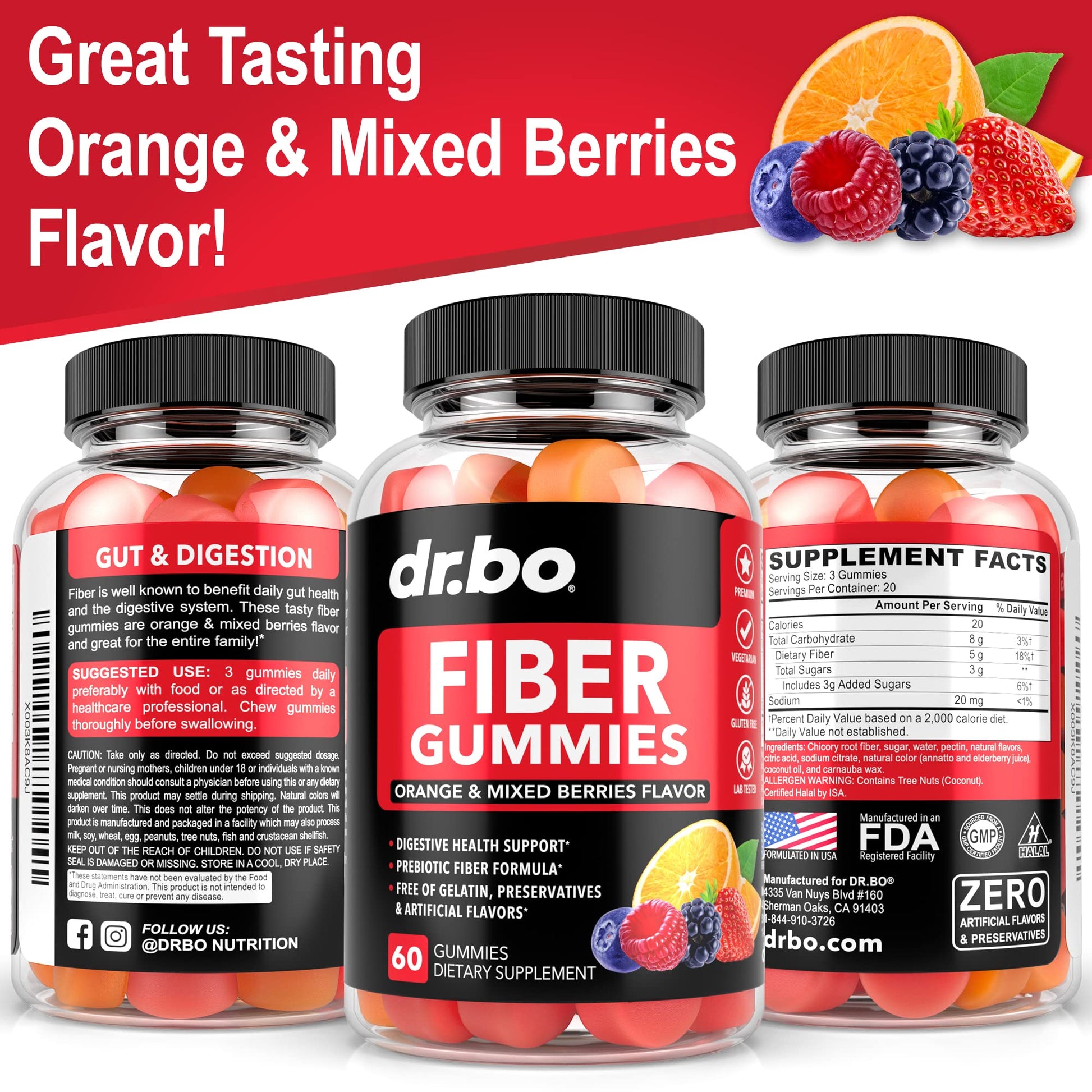 Fiber Gummies for Adults & Kids - Tasty Gummy Prebiotic Fiber Supplement for Max Digest DR. BO buy supplements canada