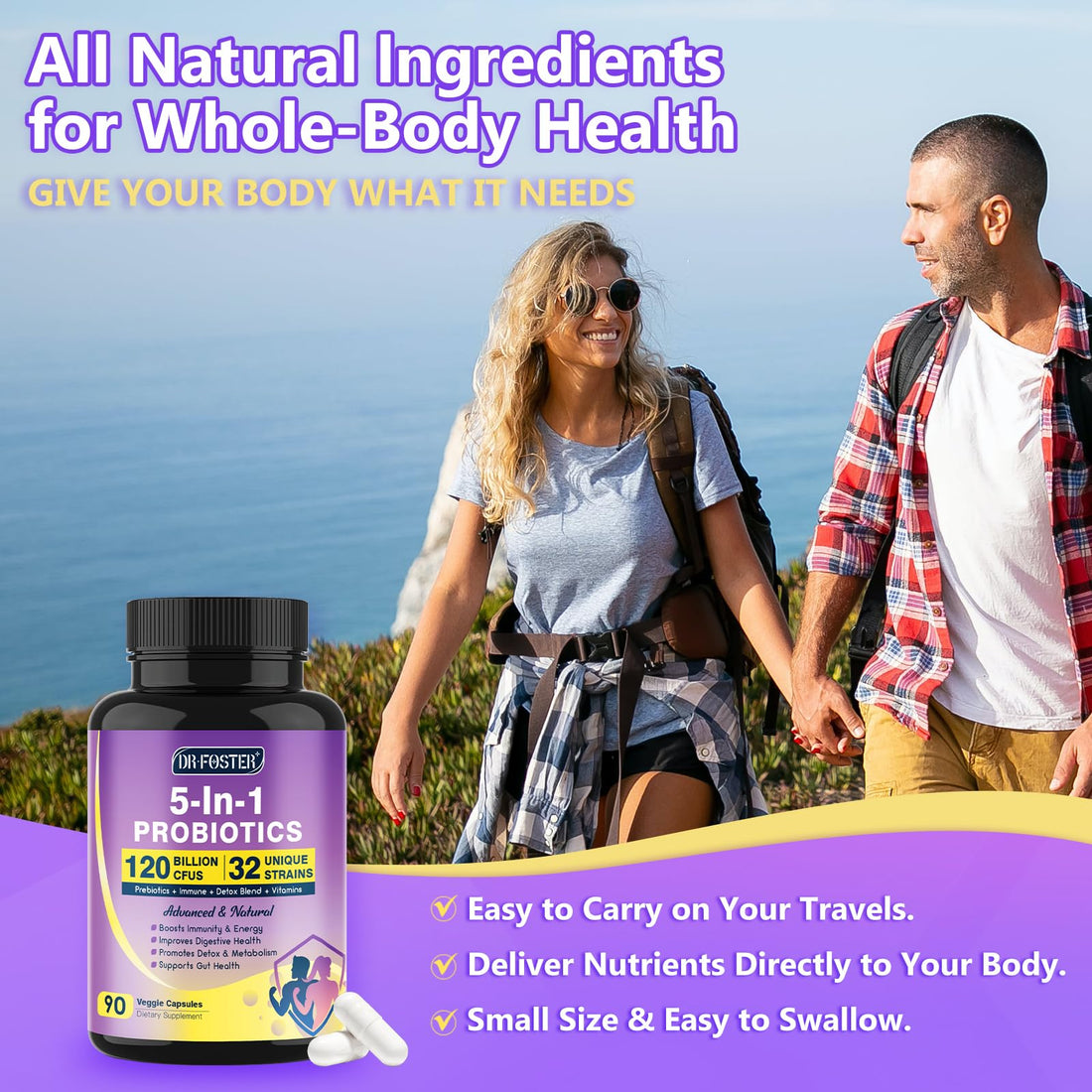 Probiotics for Women & Men Digestive Health，120 Billion CFUs, Prebiotics and Probiotics DRFOSTER buy supplements canada