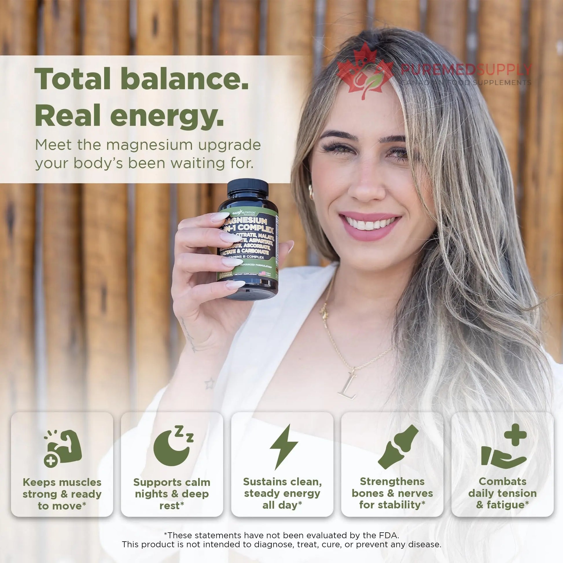 Gade Nutrition Magnesium Complex 10 in 1 - Glycinate, Citrate, Malate, Oxide, Taurate, Aspartate, Gluconate Ascorbate Lactate Carbonate Zinc Copper Manganese & Vitamins 90 Count GADE NUTRITION BOOST YOUR HEALTH buy supplements canada