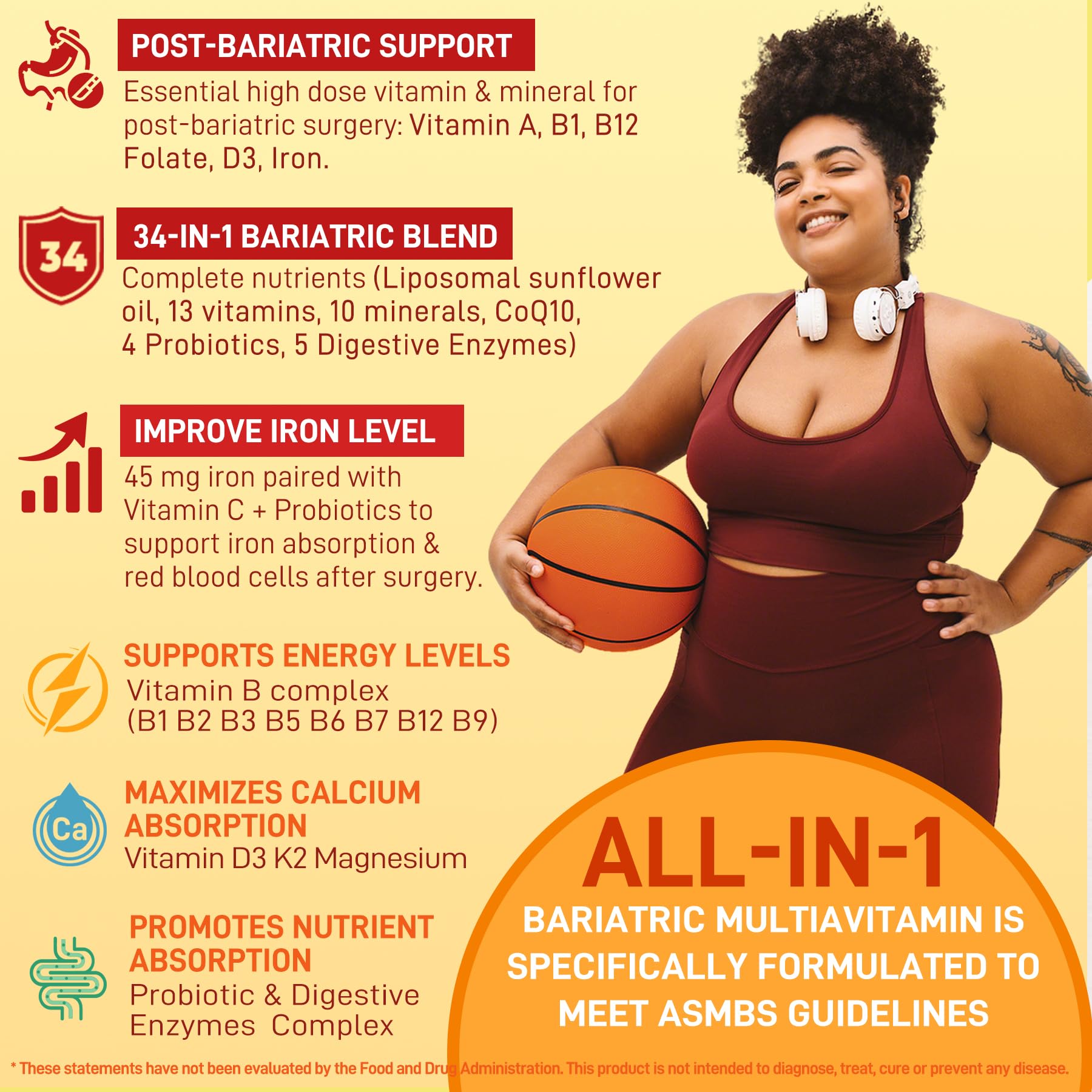 Liposomal Methylated Bariatric Multivitamin Gummies with Iron for Women & Men, High Absorption Multivitamin w/CoQ 10, Probiotic, Digestive Enzymes Support Gastric Bypass & Sleeve Recover, Energy,1Pack Nextdia buy supplements canada