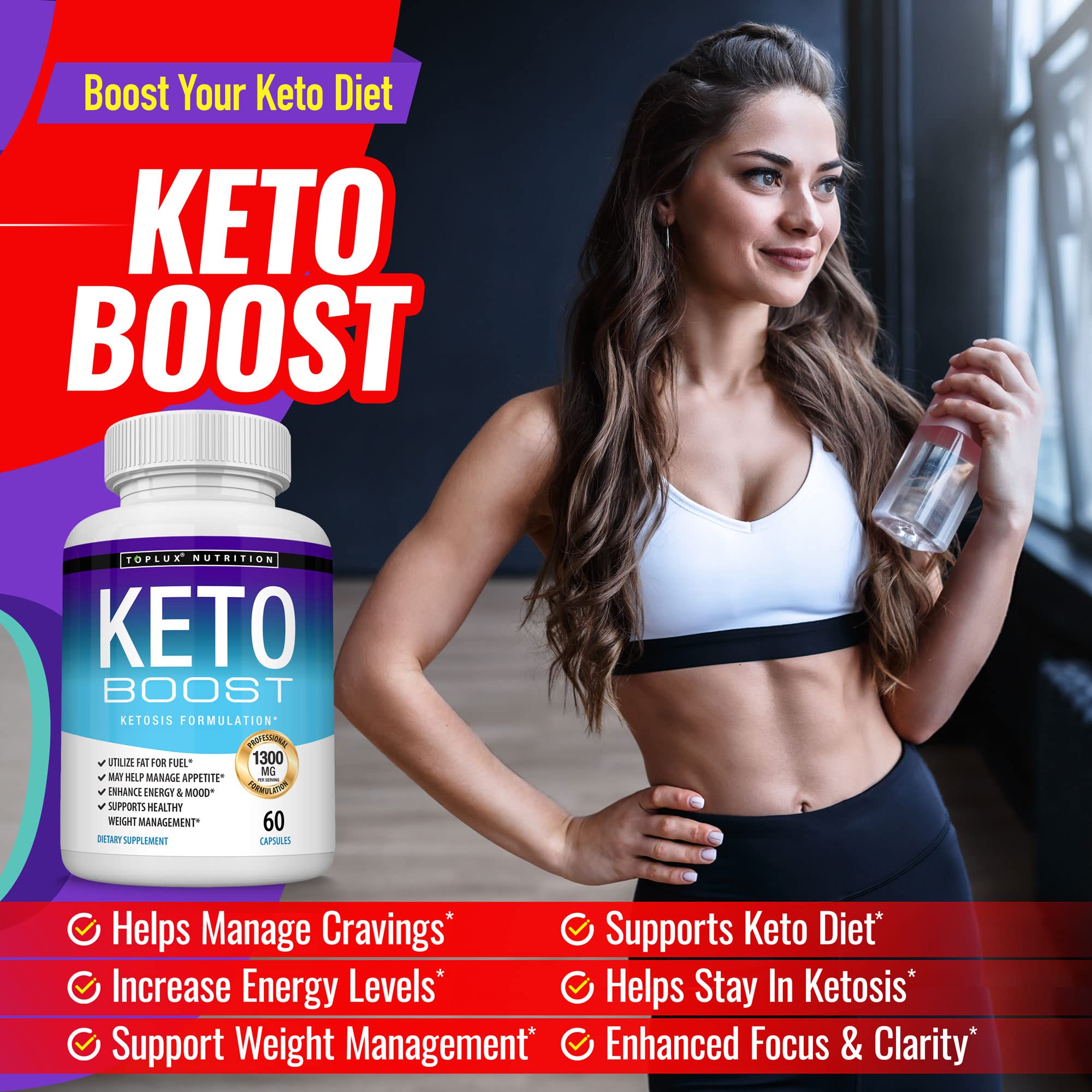 Keto Boost Diet Pills Ketosis Supplement - Natural Exogenous Keto Formula Support Energy Toplux buy supplements canada