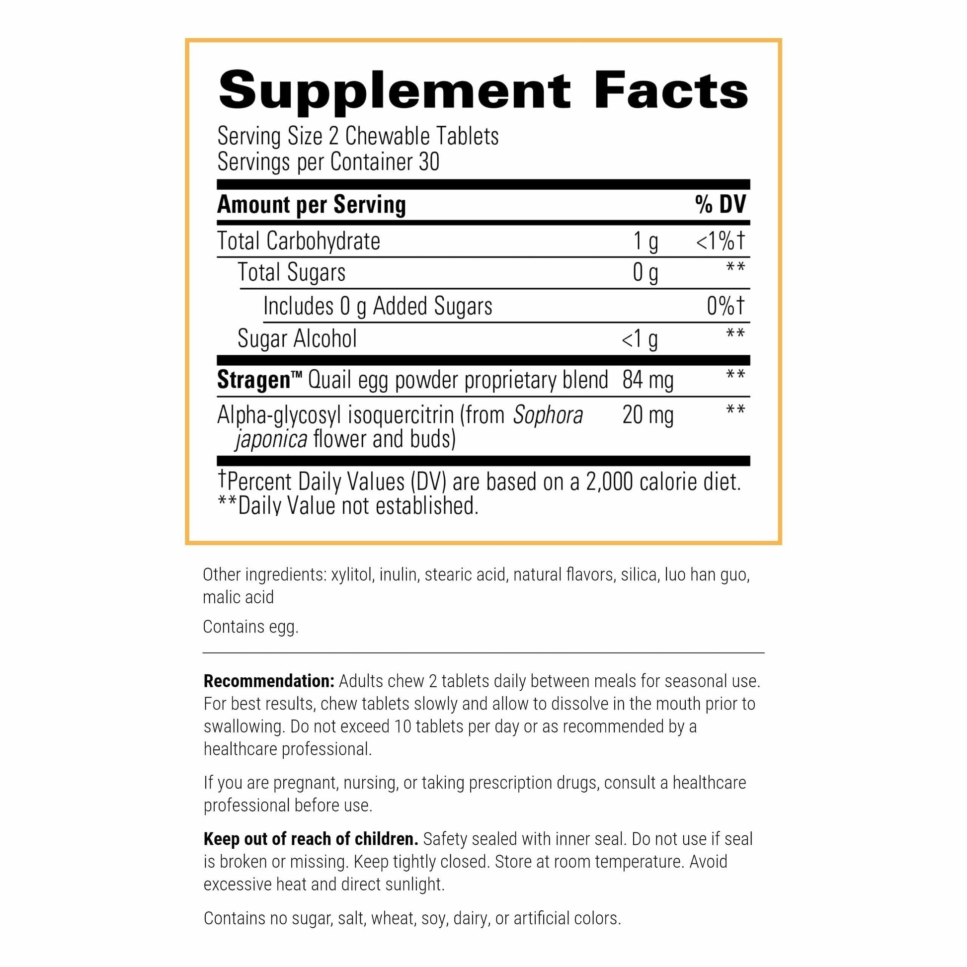 Integrative Therapeutics AllQlear - Seasonal Supplement for Immune Support *- Quail Egg Powder Blend - Dairy-Free - Berry Flavored, 60 Chewable Tablets (30 Servings) Integrative Therapeutics buy supplements canada