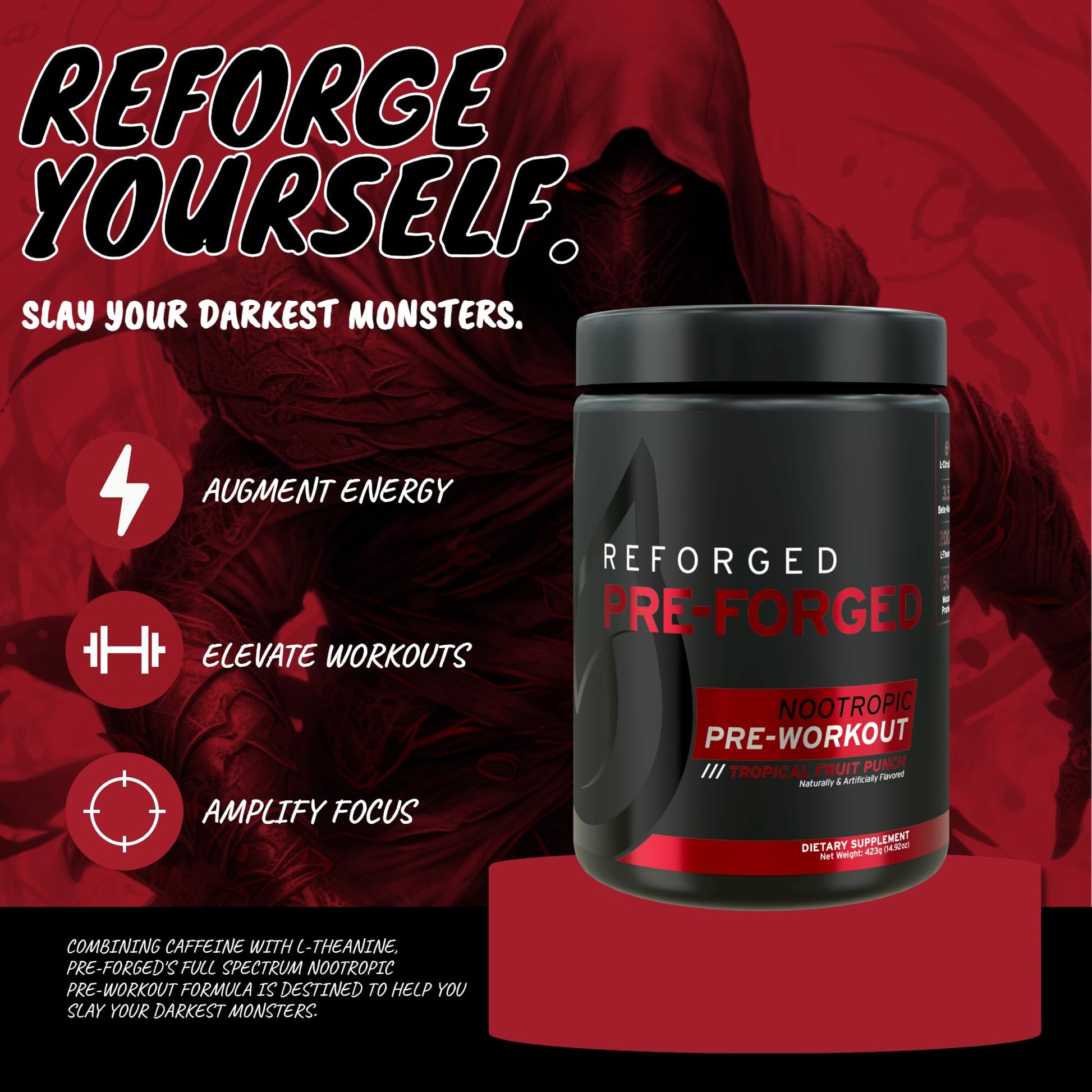 Reforged Pre-Forged L Theanine Pre Workout Powder Drink | Nootropic Nitric Oxide Energy Reforged buy supplements canada