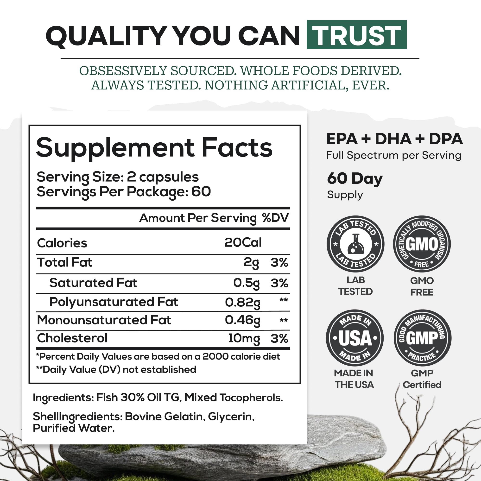 Wild Foods Omega 3 Fish Oil Supplement, 120 Capsules (1 pk) | Wild Caught, Burpless, Odorless, Non-GMO, Gluten Free | DPA, DHA, EPA Triple Strength Heart & Joint Nutrition for Women & Men Wild Foods buy supplements canada