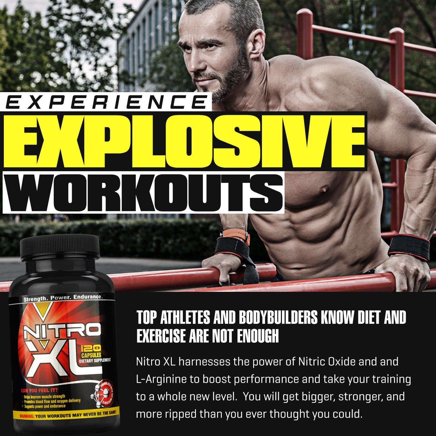 Nitro XL | Nitric Oxide Bodybuilding Supplement – with L-Arginine | Build Muscle Mass Nitro XL buy supplements canada