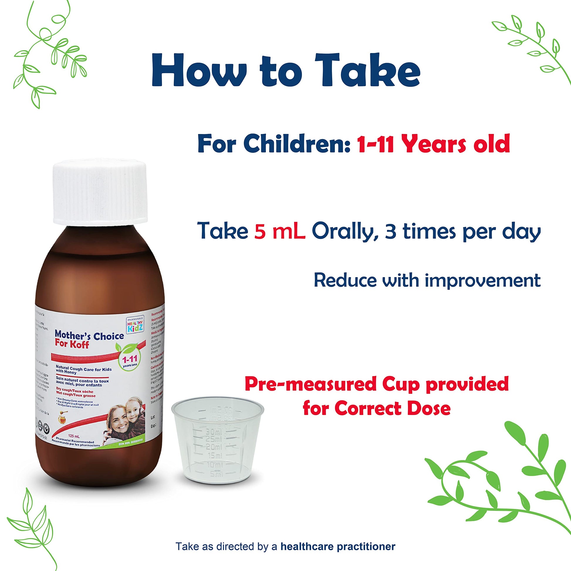 Mother’s Choice for Koff, for Dry and Wet Cough, Natural Cough Care for Kids with Honey, 125 ml PHARMARIS HEALTHY KIDZ MOTHER'S CHOICE buy supplements canada