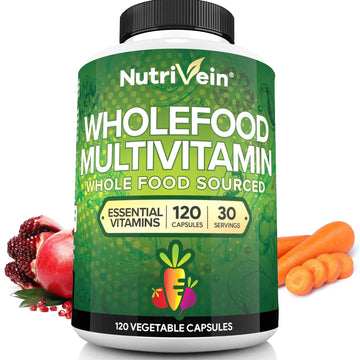 Nutrivein Whole Food Multivitamin for Men & Women – 120 Vegan Multivitamin Caps for Adults – Daily Energy, Immune & Heart Support Nutrivein buy supplements canada