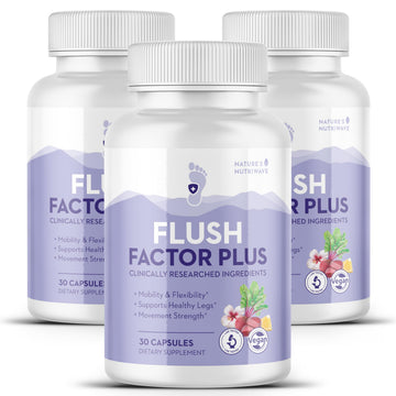 Nature’s NutriWave Flush Factor Plus - Original Formulated FlushFactorPlus for Leg Comfort, 100% Natural Ingredients, Made in USA, No Stimulants | 30 Capsules, 3 Month Supply Nature’s NutriWave buy supplements canada