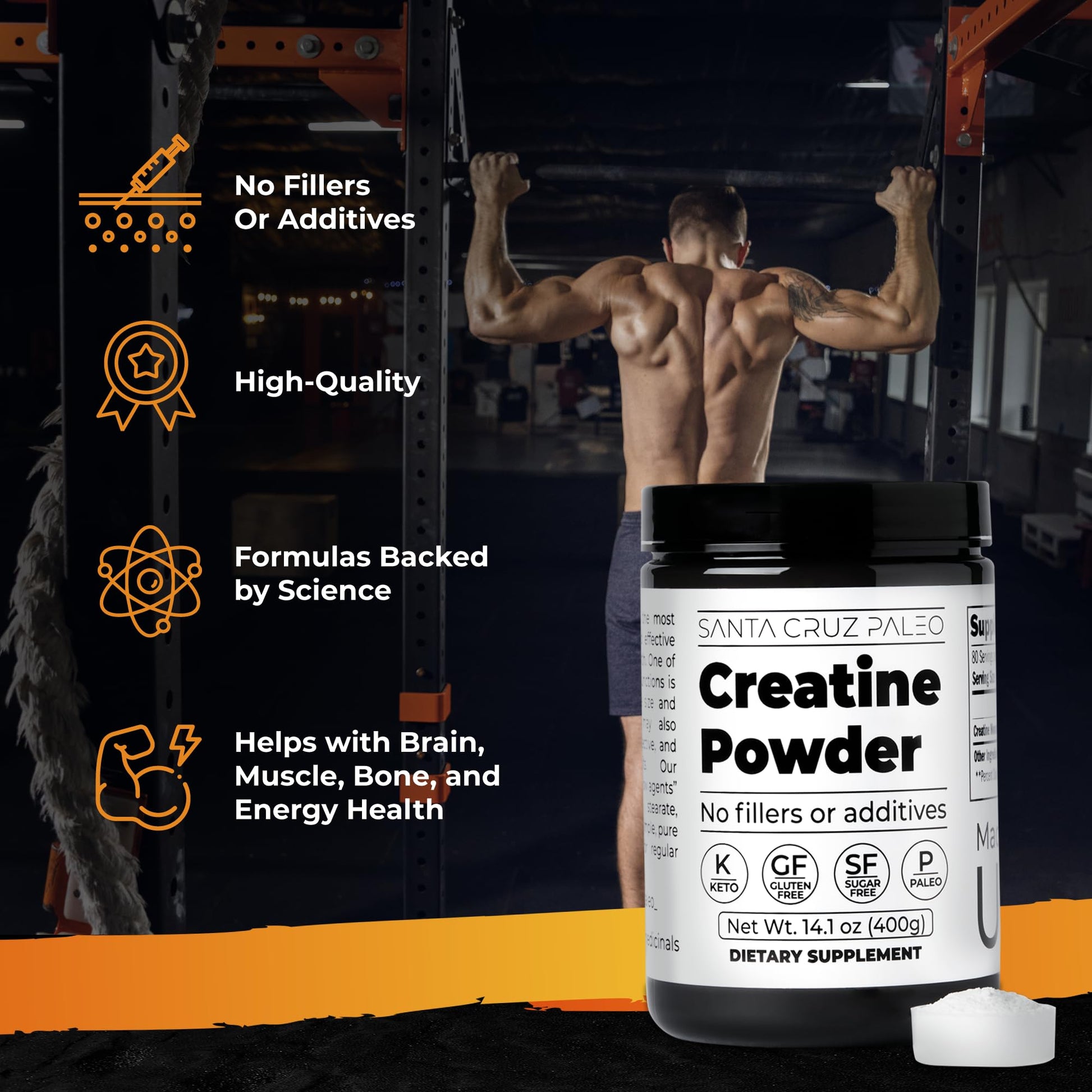 Santa Cruz Paleo, Creatine Monohydrate Powder Micronized, Unflavored Pre Workout and Muscle Support Supplement, Gluten Free Keto, Mix with Water or Shakes Santa Cruz Paleo buy supplements canada