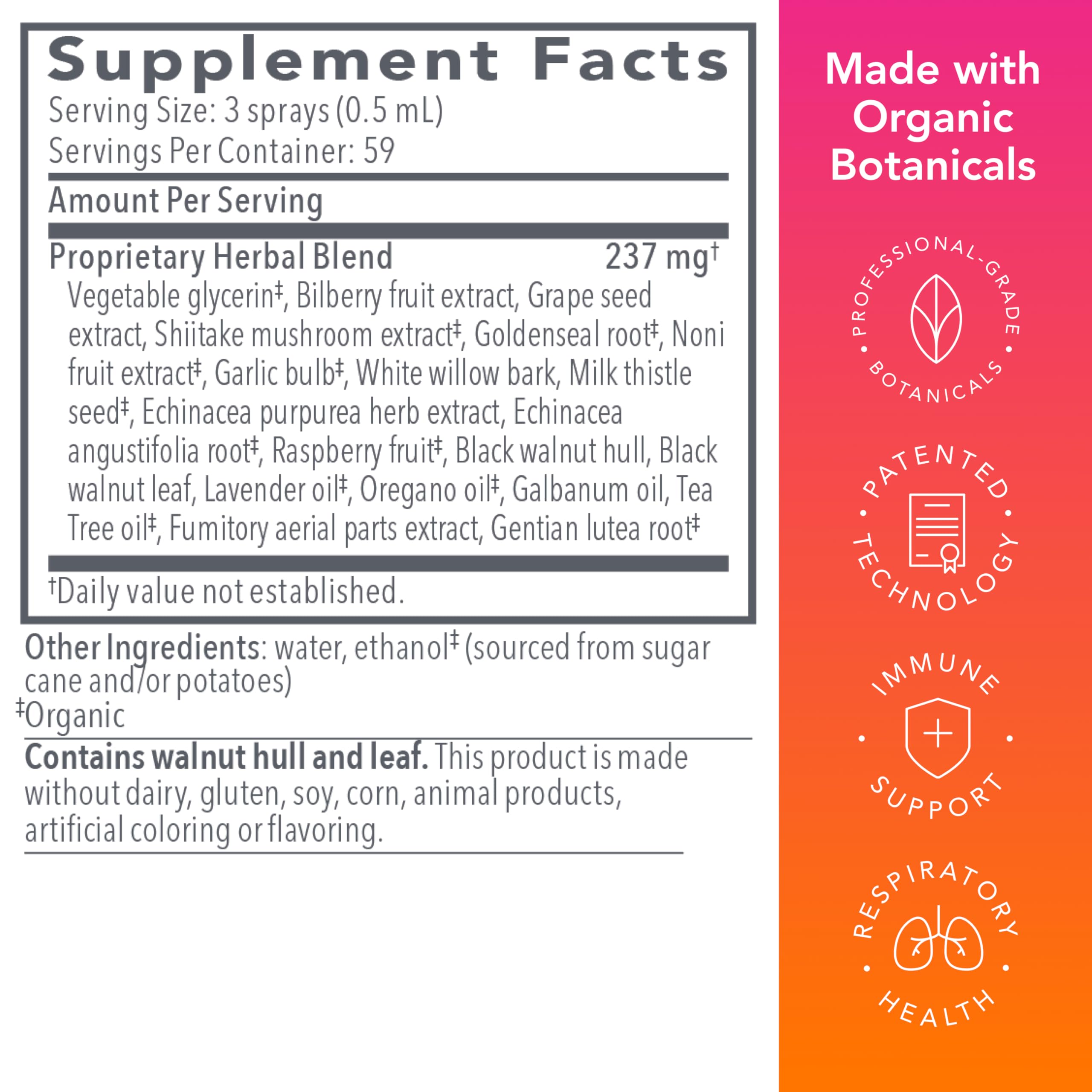 Biocidin Throat Spray - Throat Numbing Spray for Immune Support with Biocidin Blend - Clinically Researched, Fast-Acting for Seasonal Aid or Travel - Support Upper Respiratory Tract (1 fl oz) Bio-Botanical Research buy supplements canada