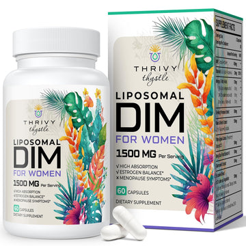 ThrivyThystle Liposomal DIM 400 mg - Hormone Balance, Estrogen Support for Women, DIM Supplement with Vitamin E, Evening Primrose, Black Cohosh, Omega-3 Fatty Acids (60 Capsules) ThrivyThystle buy supplements canada