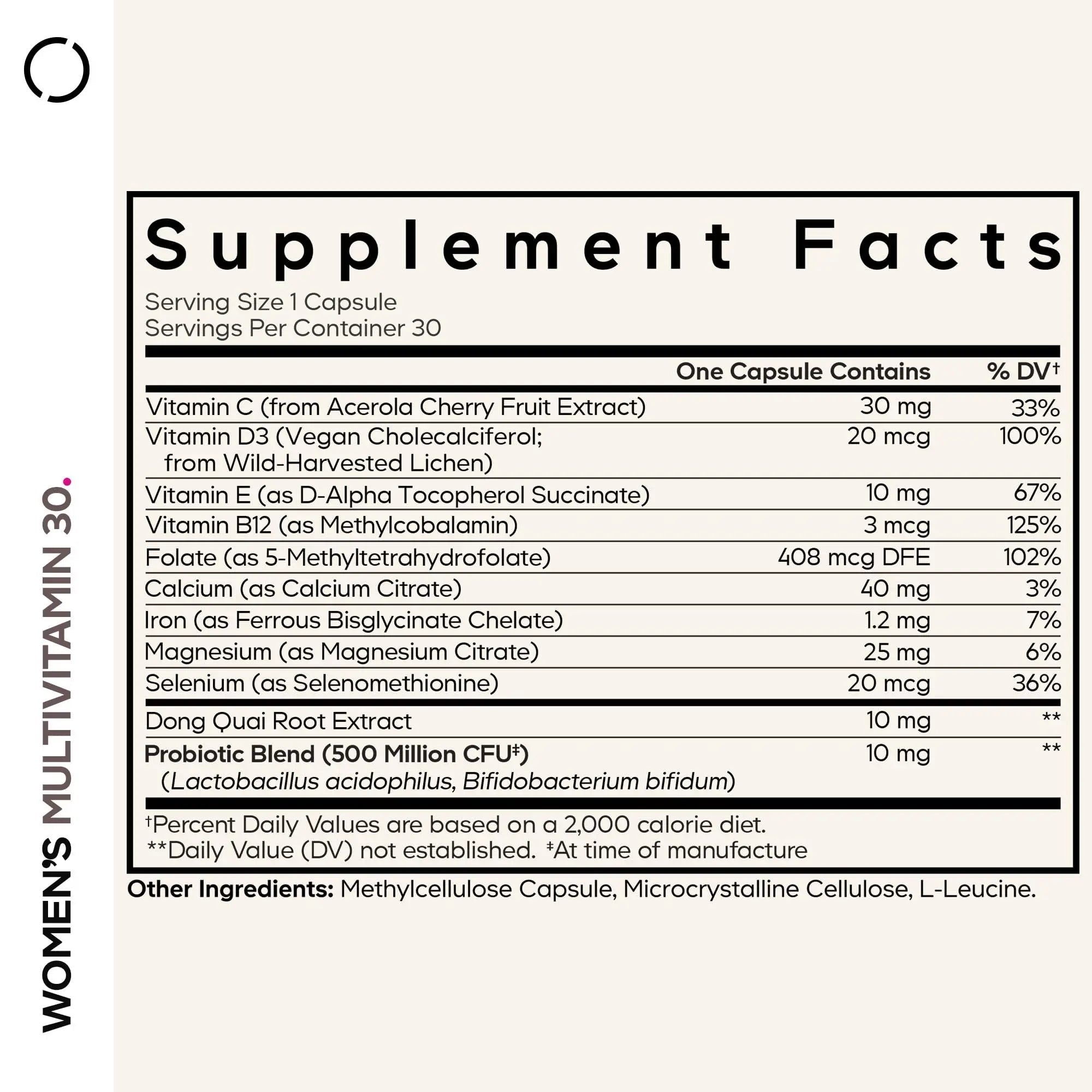 Codeage Women’s Multivitamin - Vitamins A, C, D3, E, B6, B12, Folate, Calcium, Magnesium, Iron, Dong Quai, Probiotics - 1 Capsule Per Serving Codeage buy supplements canada