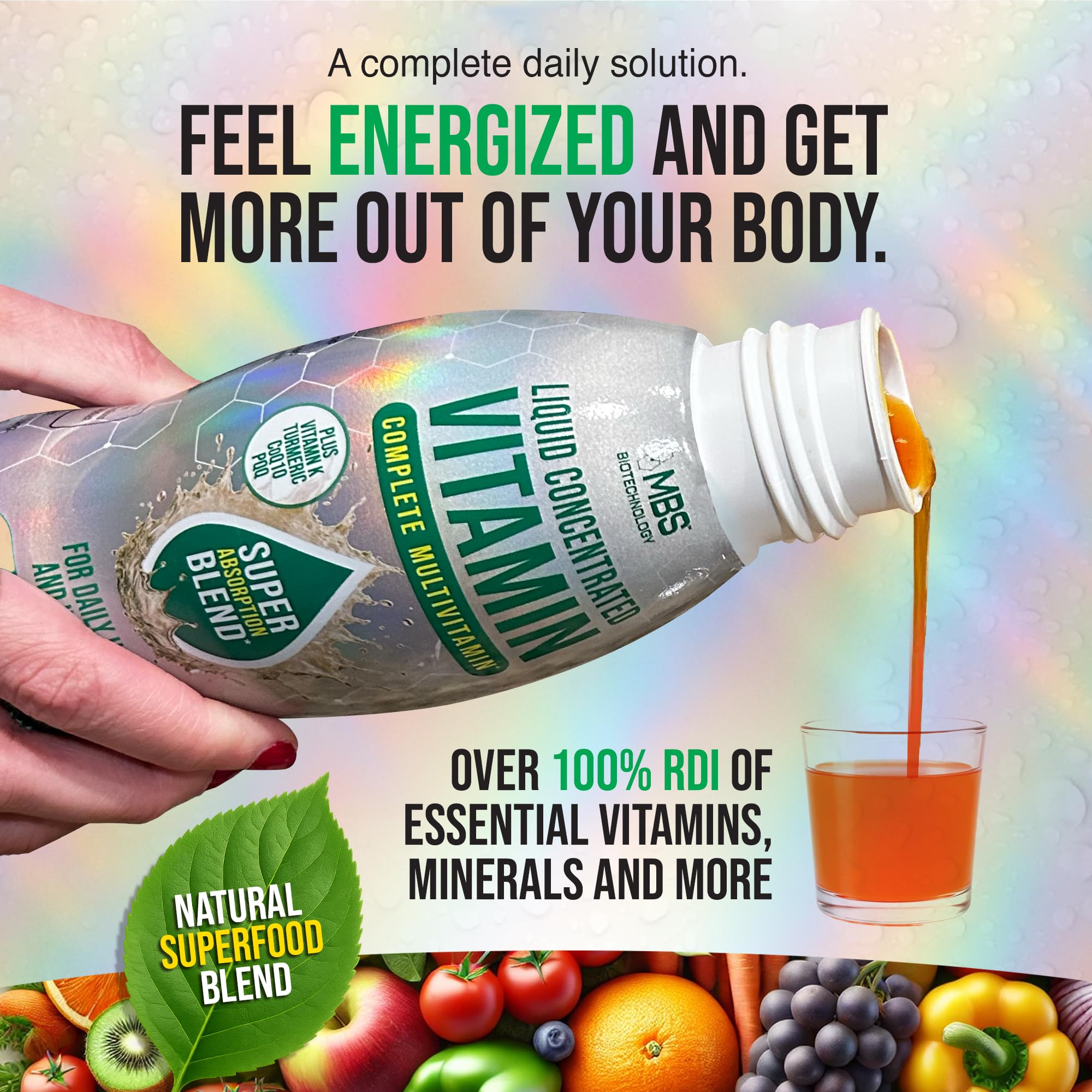 MBS Biotechnology Liquid Multivitamin for Adults – Complete High-Absorption Daily Vitamin with Superfoods, CoQ10, B-Complex, Turmeric & PQQ – Immune & Energy Support – Berry Flavor, 17 oz MBS Biotechnology buy supplements canada