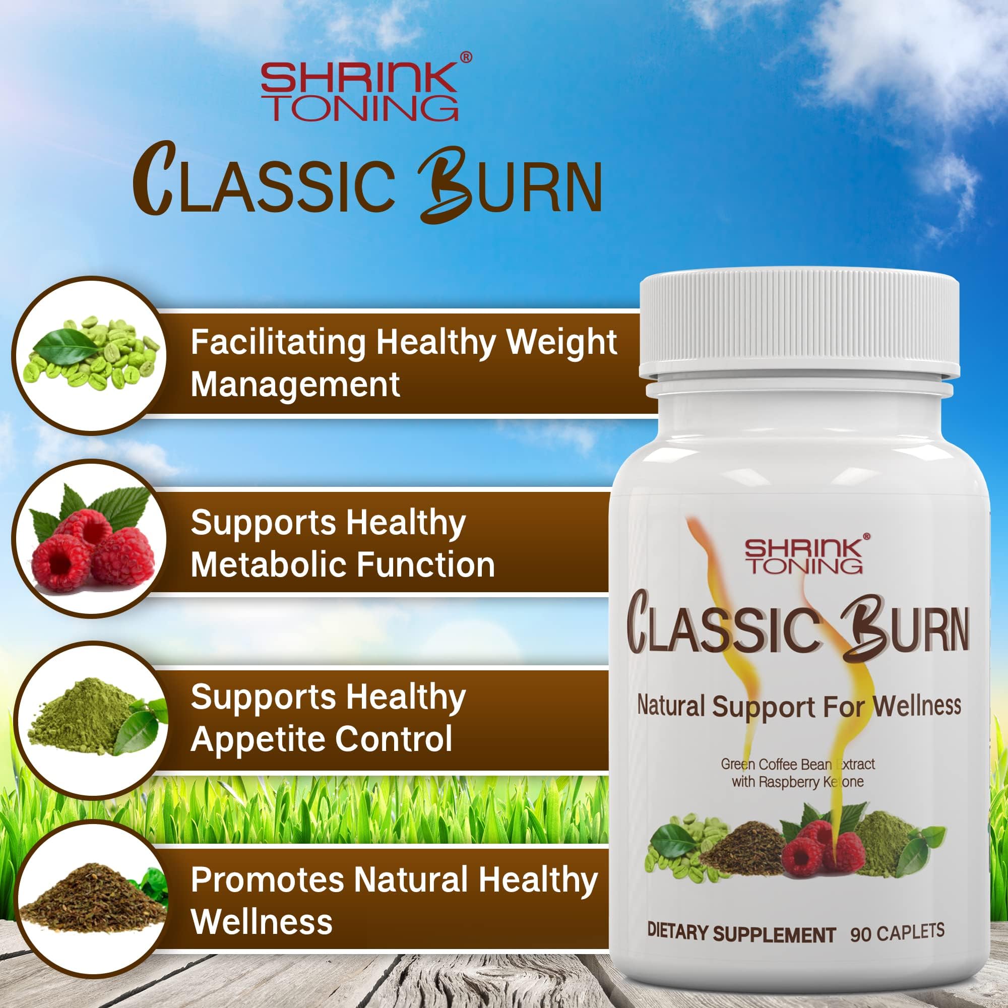 shrink Classic Burn - Pure Green Coffee Bean Extract and Raspberry Ketones with 45% shrink buy supplements canada