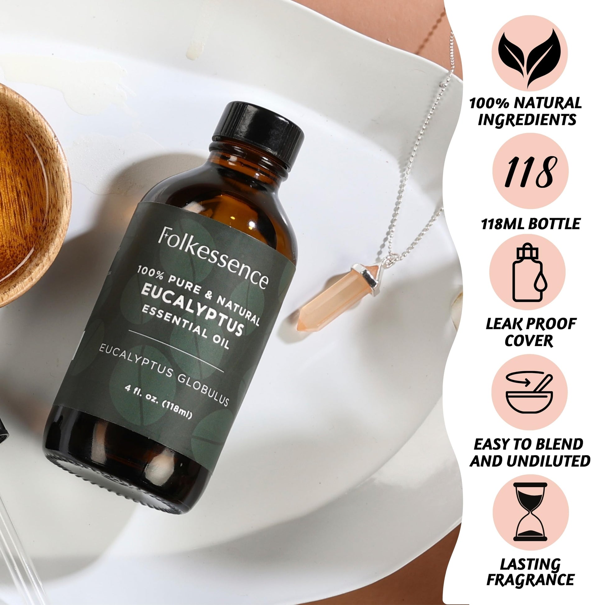Folkulture Eucalyptus Essential Oil for Diffuser - 4 Fl Oz - 100% Pure, Natural and Undilluted Essential Oil Folkulture buy supplements canada