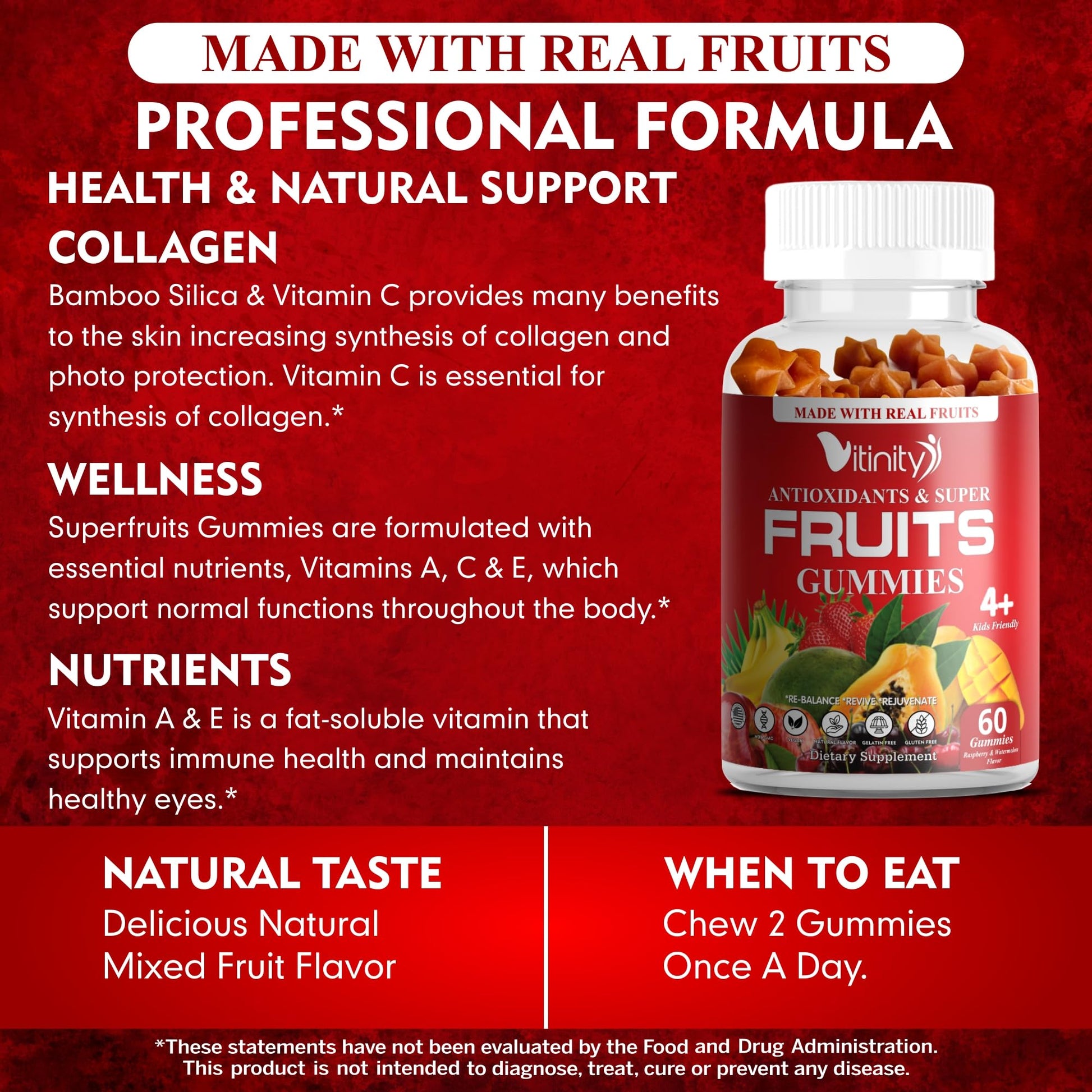 VITINITY Made with Real Super Fruits Delicious Gummy Supplement,Men,Women & Kids VITINITY buy supplements canada