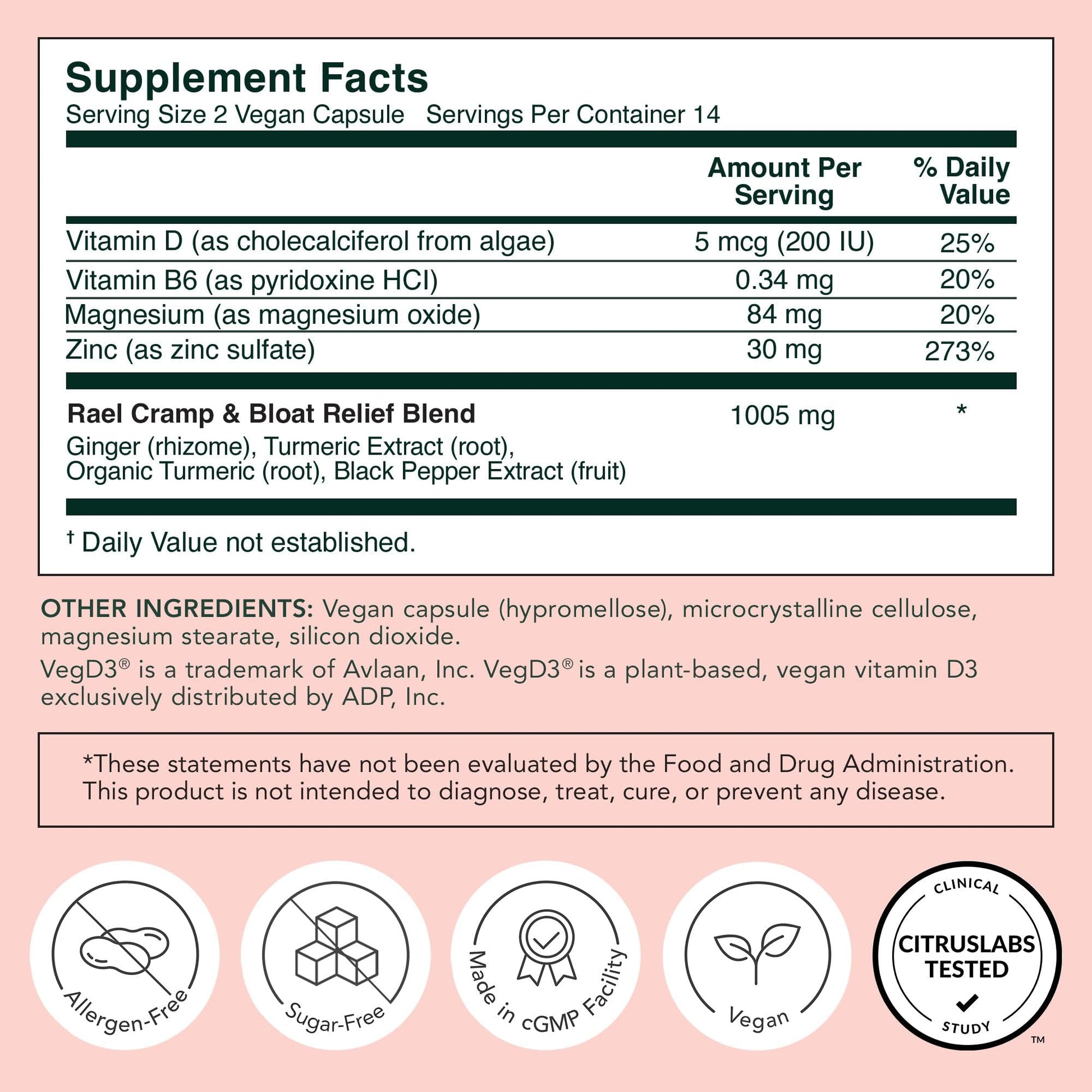 Rael PMS Supplement, Hormone Balance for Women, Relief from Menstrual Cramps with Turmeric, Ginger, Magnesium (28 Capsules) Rael buy supplements canada