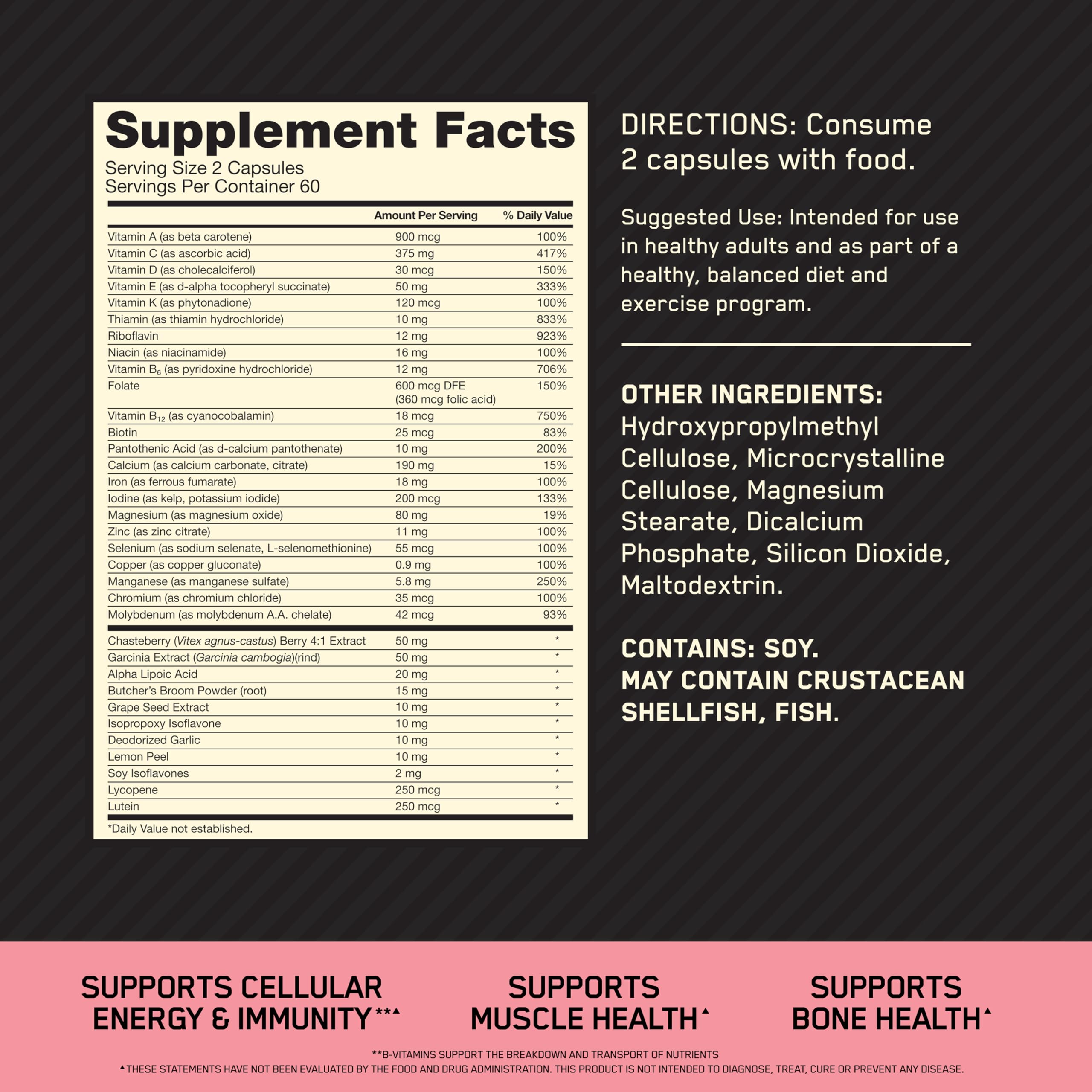 Optimum Nutrition Opti-Women, Vitamin C, Zinc and Vitamin D for Immune Support Womens Daily Multivitamin Supplement with Iron, Capsules, 120 Count Optimum Nutrition buy supplements canada