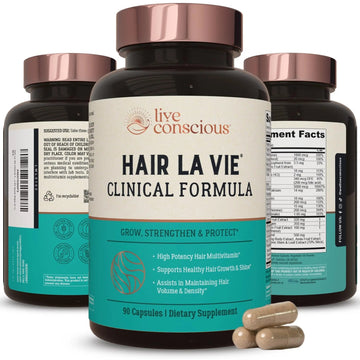 Hair La Vie Live Conscious Clinical Formula Hair Growth Vitamins for Women and Men w/Biotin, Collagen & Saw Palmetto (Pack of 1) Hair La Vie buy supplements canada