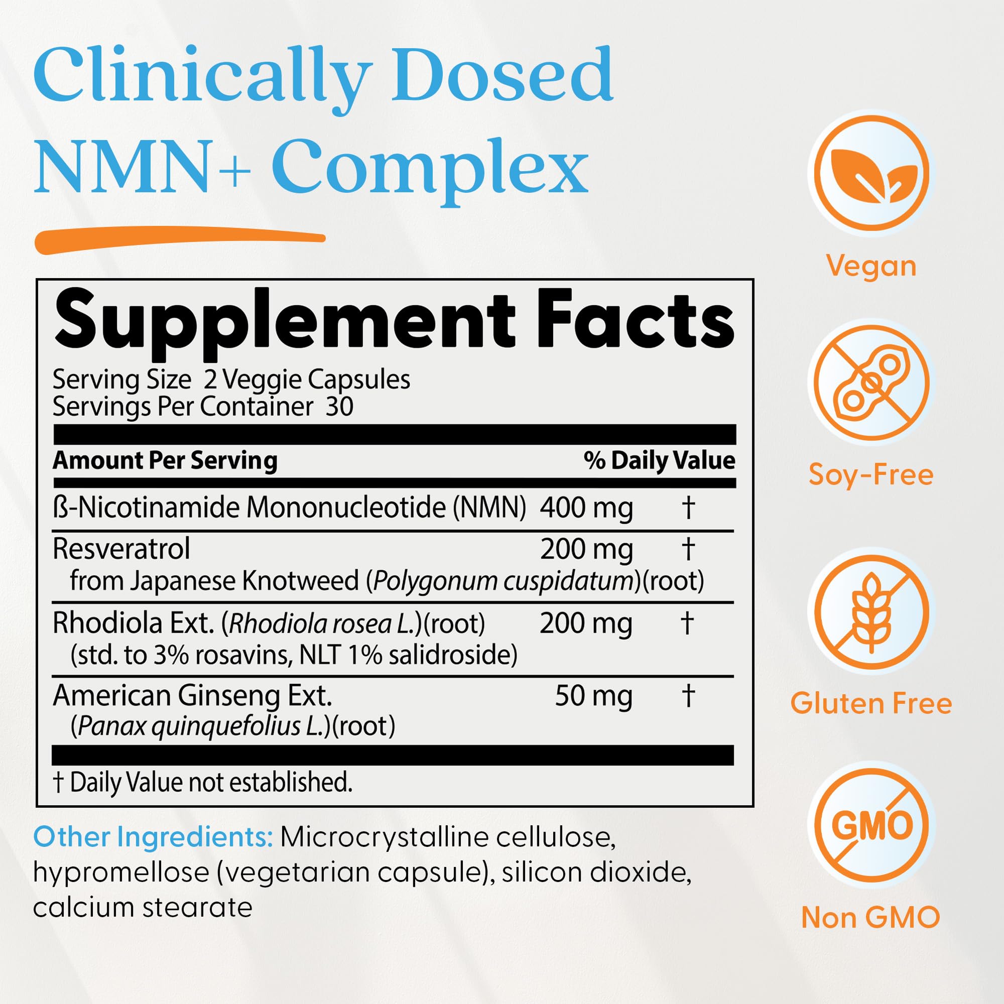 Doctor's Best NMN+ Complex Supplement Capsules for Women & Men - Supports NAD+ Production, Resveratrol 100mg & Beta Nicotinamide Mononucleotide 200mg per Capsule, Cellular Energy Support - 60 Veg Caps Doctor's BEST buy supplements canada