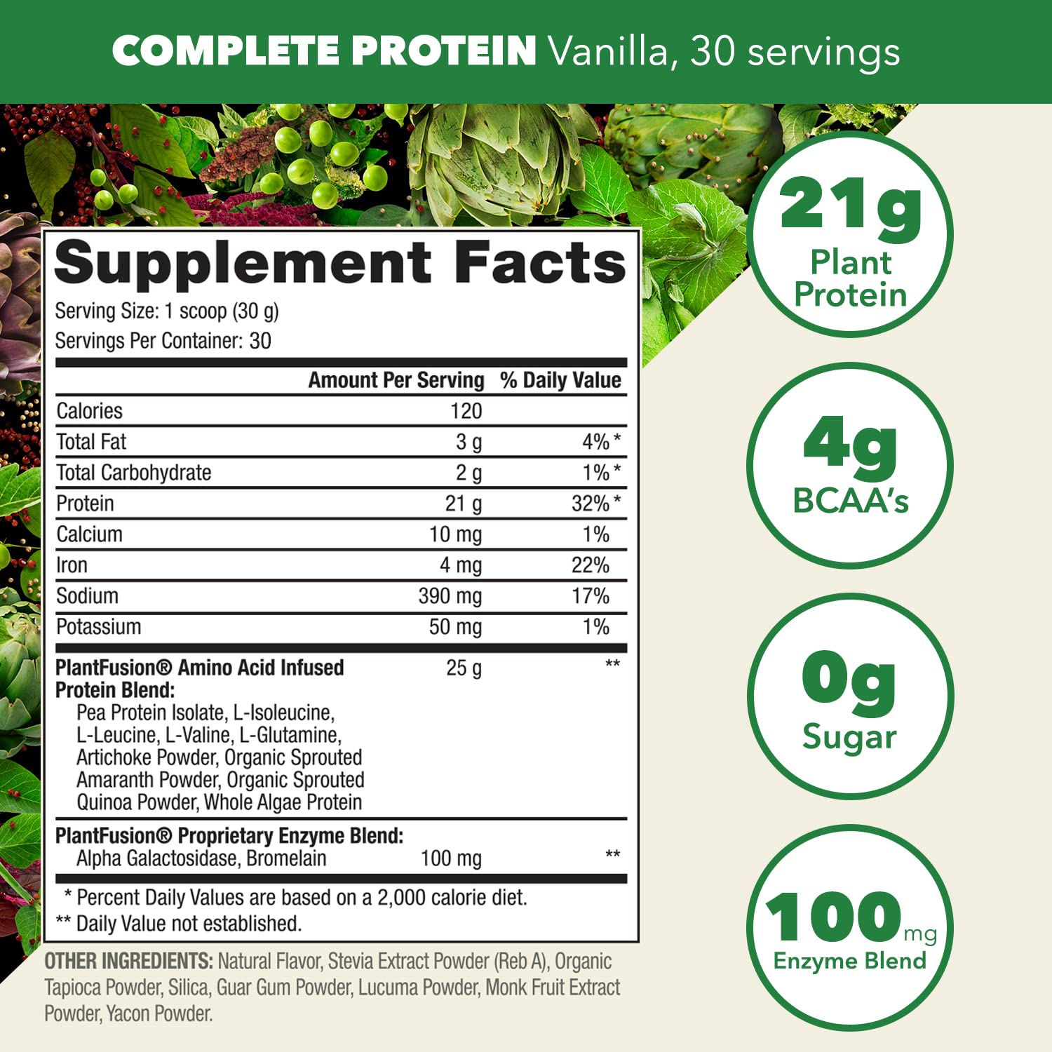 PlantFusion Complete Vegan Protein Powder - Plant Based Protein Powder With BCAAs, Digestive Enzymes and Pea Protein - Keto, Gluten Free, Soy Free, Non-Dairy, No Sugar, Non-GMO - Vanilla Bean 2 lb PlantFusion buy supplements canada