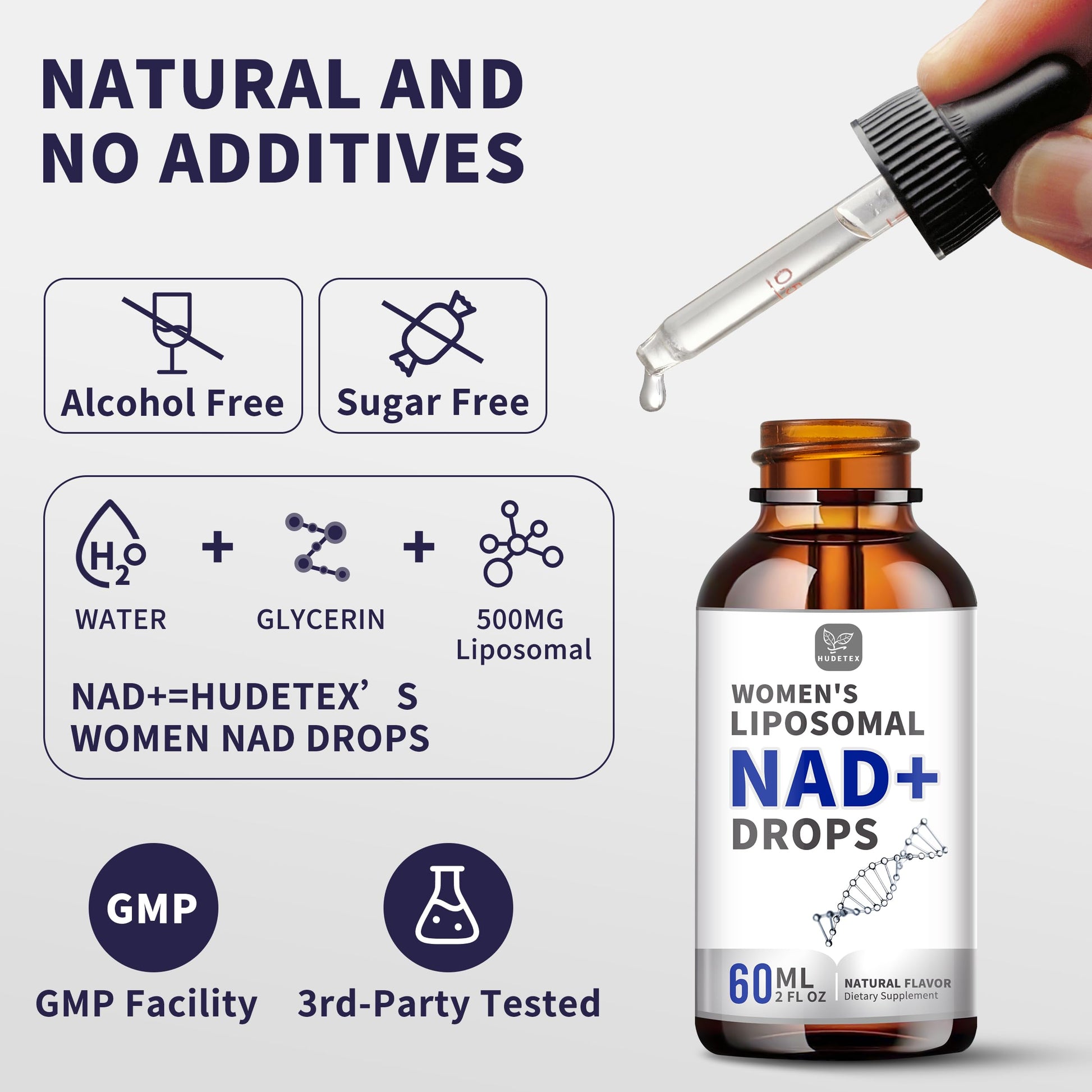 Women's NAD Liquid Supplement, Pure 500mg Liposomal NAD - Cell Regeneration，Energy Support, Vegan,Sugar Free，Additives Free Hudetex buy supplements canada