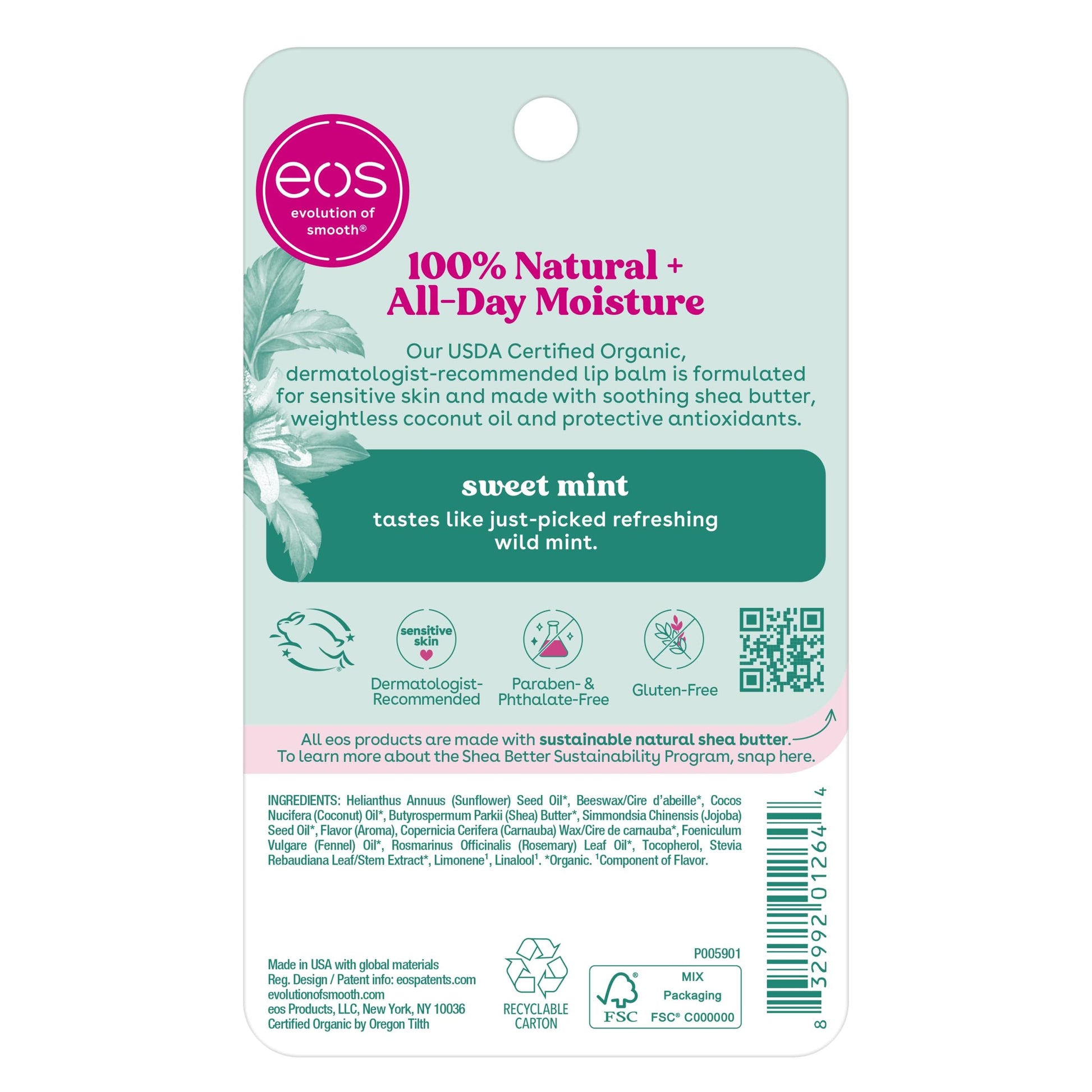 eos 100% Natural & Organic Lip Balm Sticks - Sweet Mint, All Natural Lip Balm, All-Day Moisture eos buy supplements canada