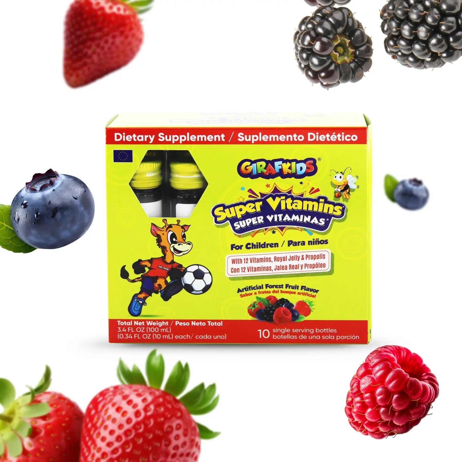 GirafKids Super Vitamins for Kids with Royal Jelly and Propolis, 10 multivitamin servings - Wellness Formula Vitamin C, B Complex, D3, E & Folic Acid PHARMADEL buy supplements canada