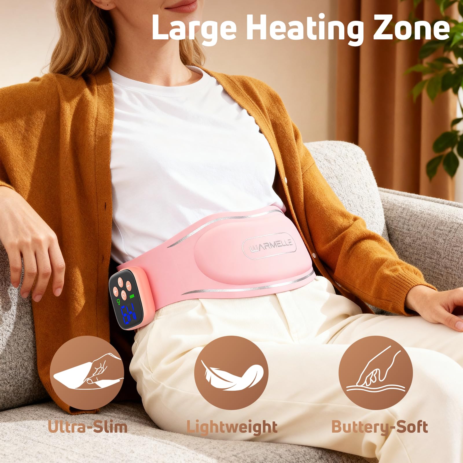 Heating Pad for Period Cramps, Portable Heating Pad for Back - Instant Soothing Menstrual Cramp Relief, Cordless Heating Pads Rechargeable with 5000mAh Battery, 6 Heat Settings, 10-99 Mins Timer WARMELLE buy supplements canada