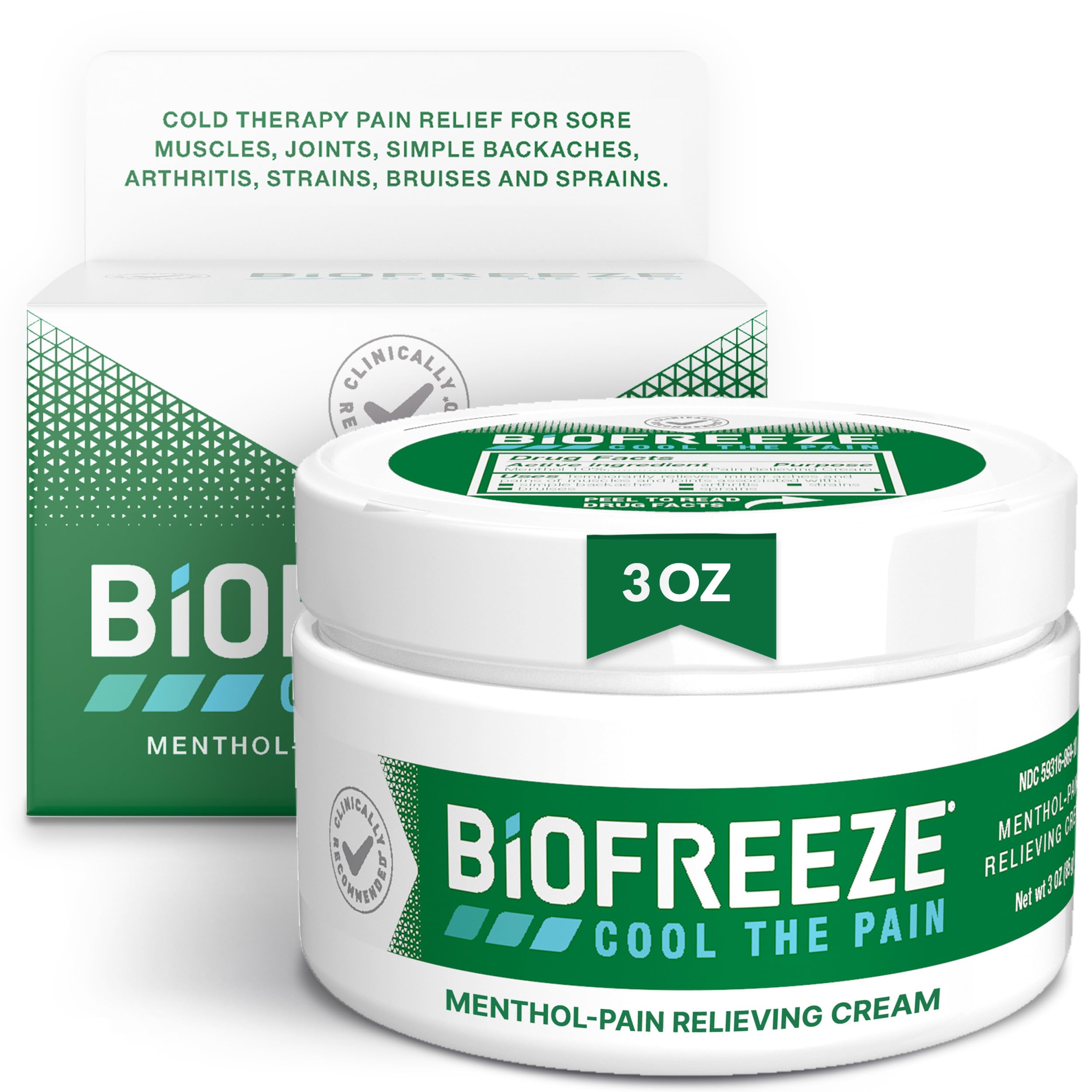 Biofreeze Pain Relief Cream for Knee, Neck, Hip, Joint, Shoulder, & Simple Backache, Arthritis Pain Reliever, Sore Muscle Relief, Cooling Menthol Pain Cream, 3 Oz Biofreeze buy supplements canada