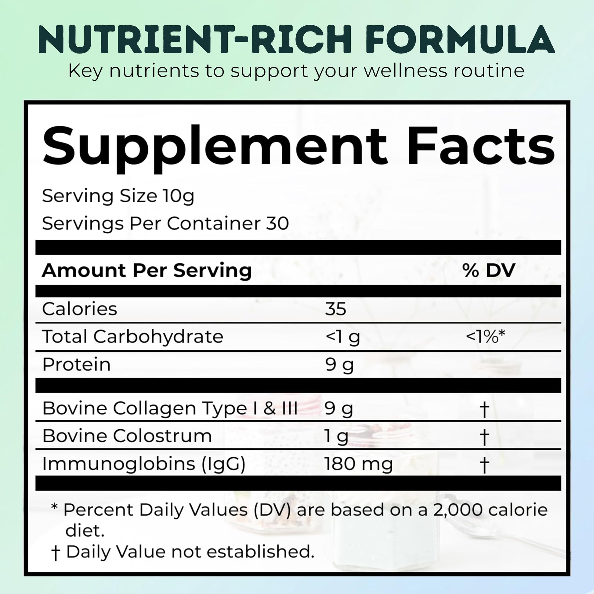 Bovine Colostrum and Hydrolyzed Collagen Peptides Powder Supplement for Women & Men - Supports Gut Health, Joint & Bone Health, Hair Skin Nails - Grass-Fed, Non-GMO, Gluten Free, 300g (30 Servings) OVIDA buy supplements canada