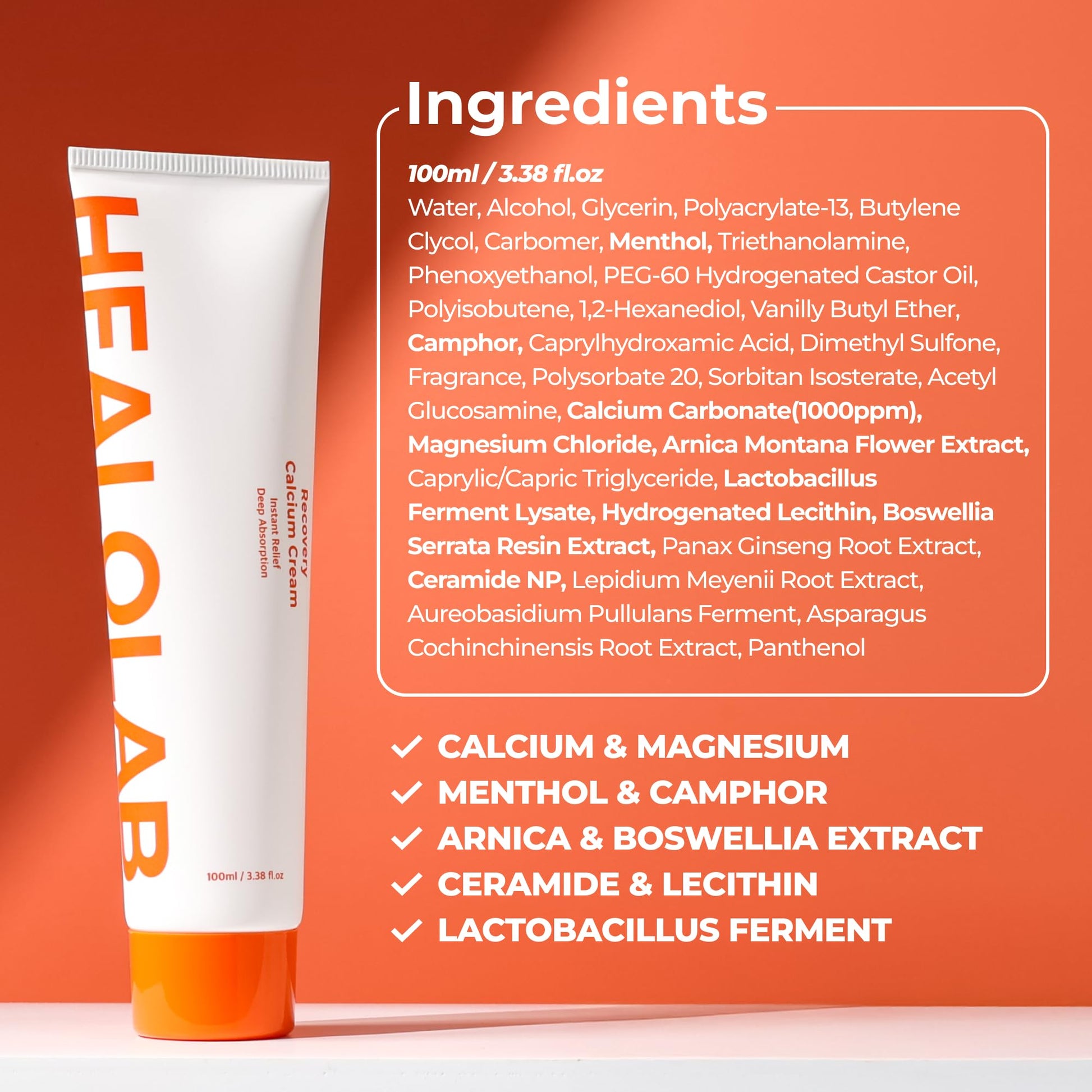 HEALOBEAM Relaxing Calcium Cream Fast Muscle & Joint Relief for Shoulder, Elbow, and Back – MSM, Magnesium Complex – Warm Sensation HEALOBEAM buy supplements canada