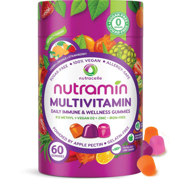 NUTRAMIN Daily Vegan Keto Multivitamin Gummies Non-GMO Natural Vitamin C D + Zinc for Immunity, Plant-Based, Sugar-Free, Nut-Free Nutracelle buy supplements canada