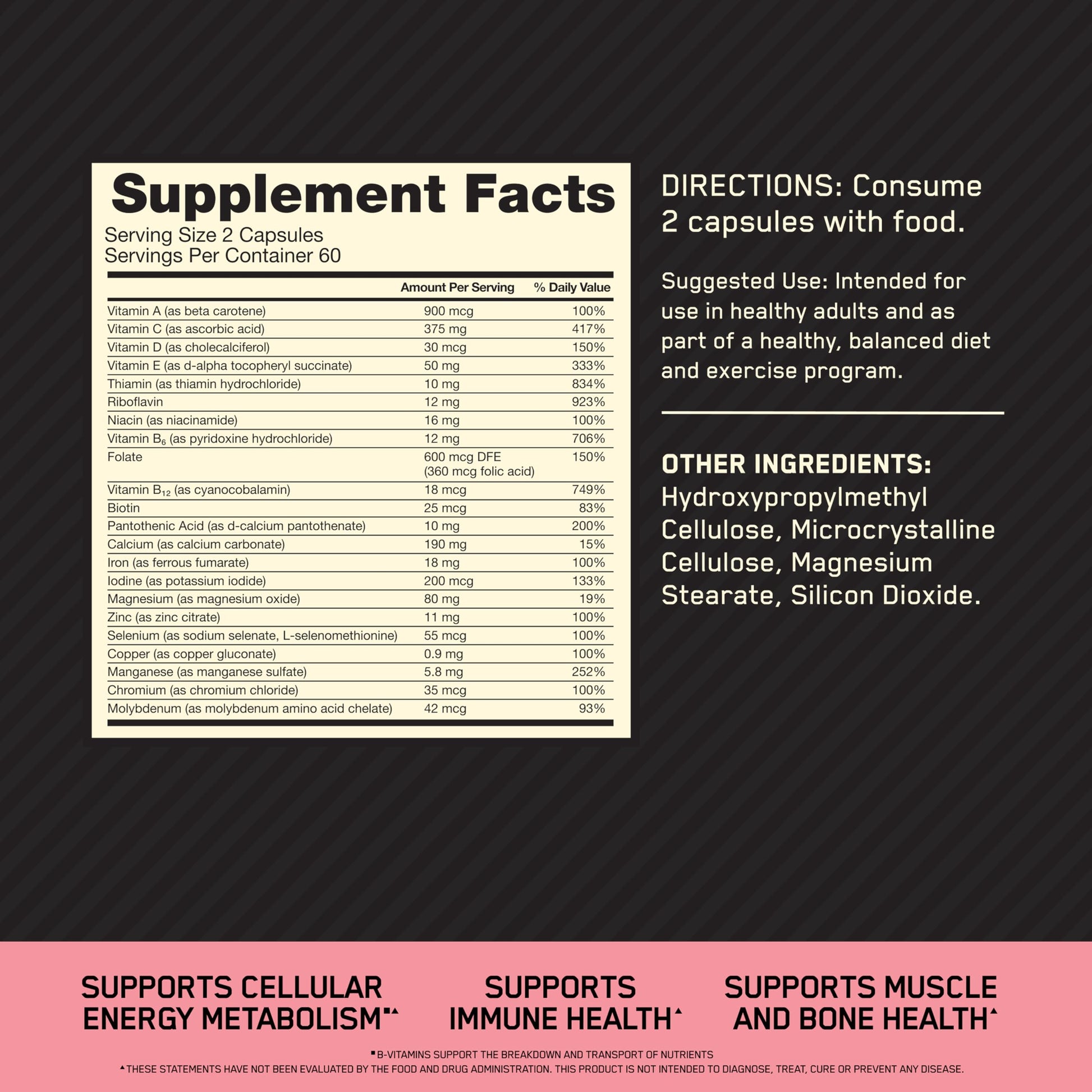 Optimum Nutrition Opti-Women, Vitamin C, Zinc and Vitamin D for Immune Support Womens Daily Multivitamin Supplement with Iron, Capsules, 120 Count Optimum Nutrition buy supplements canada