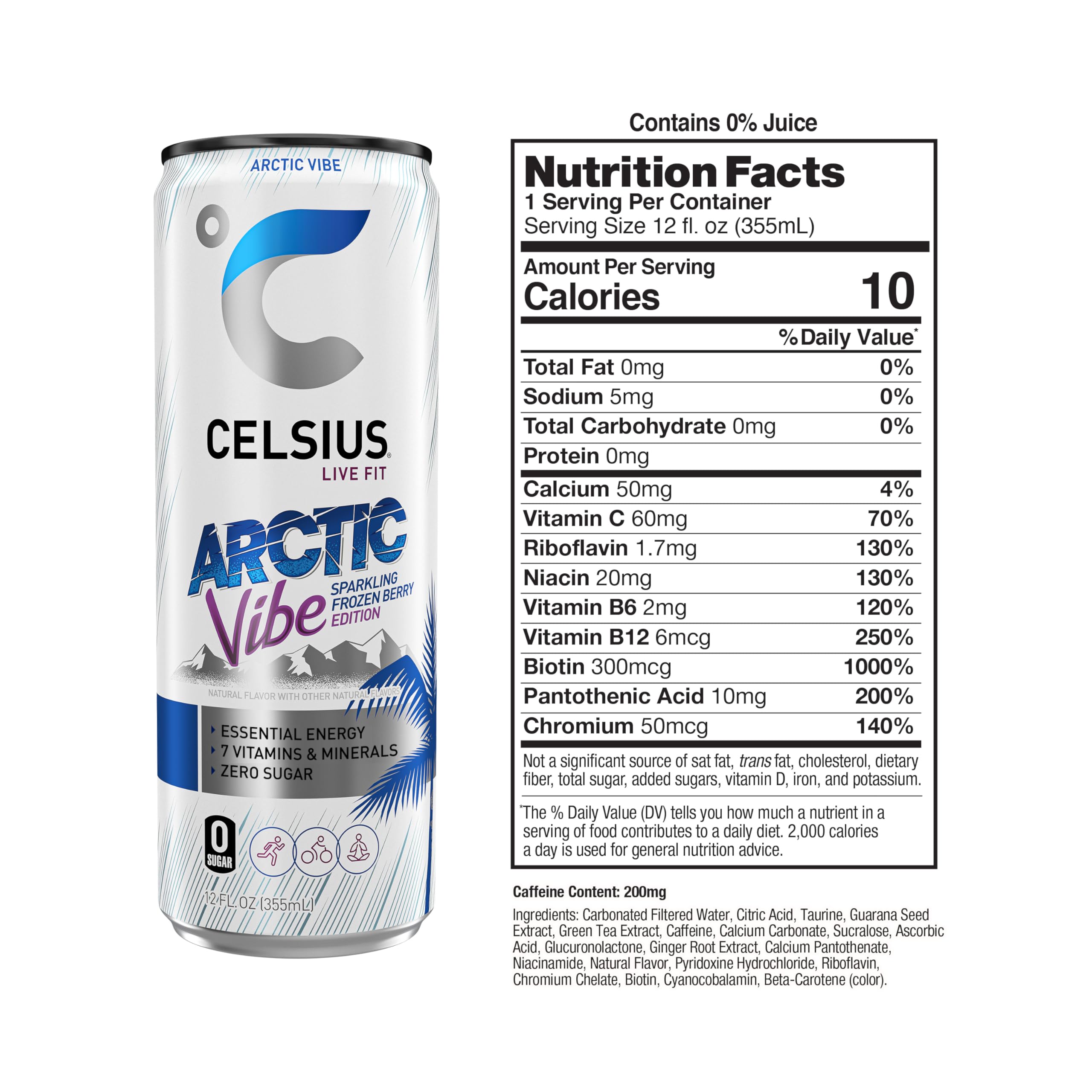 CELSIUS Arctic Vibe Sparkling Frozen Berry, Functional Essential Energy Drink, 12 Fl Oz CELSIUS buy supplements canada