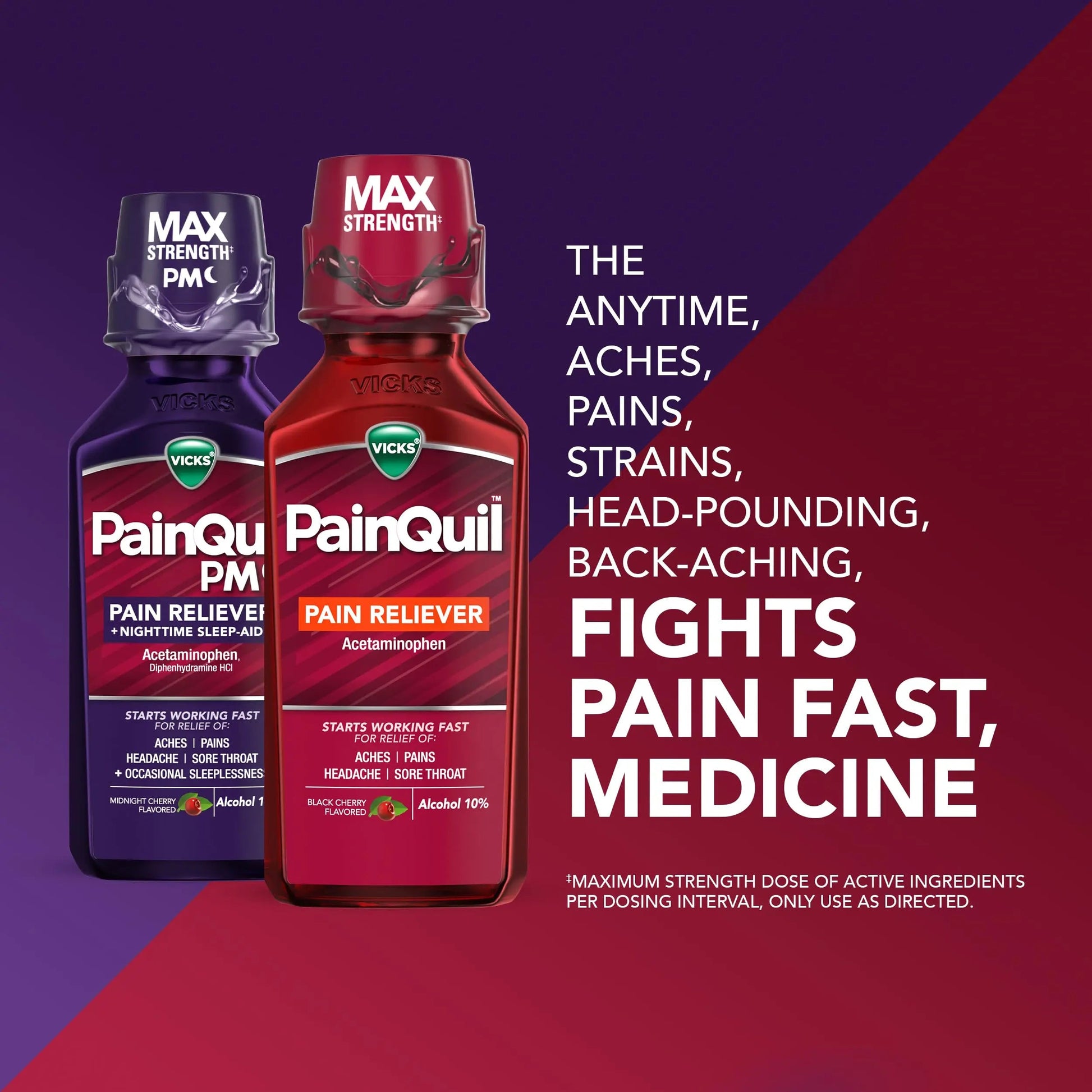 Vicks PainQuil & PainQuil PM Pain Relief Liquid, 1000mg Acetaminophen, 2x12 oz Vicks buy supplements canada