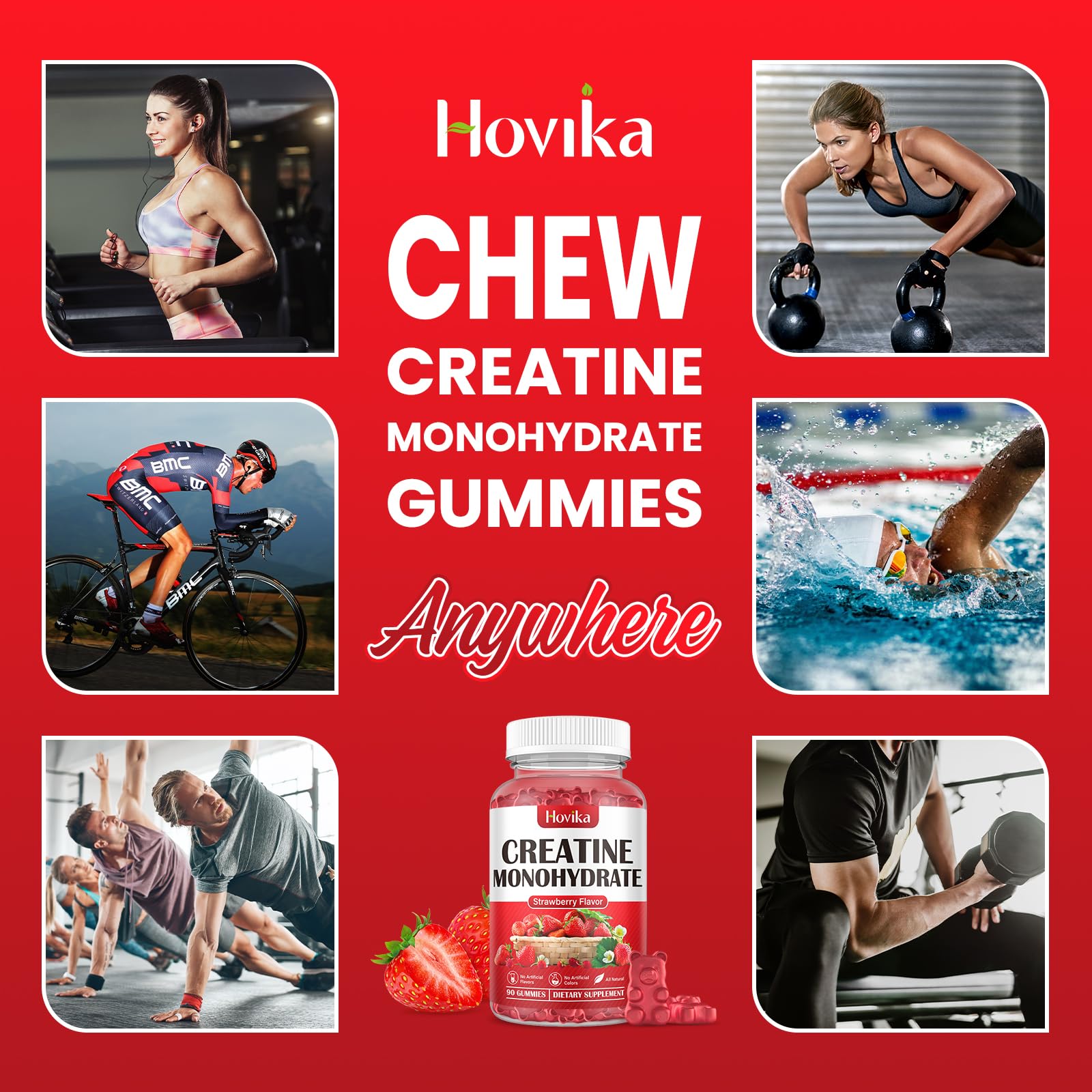 Hovika Creatine Monohydrate Gummies for Men & Women, Chewable 3g Creatine Monohy Hovika buy supplements canada