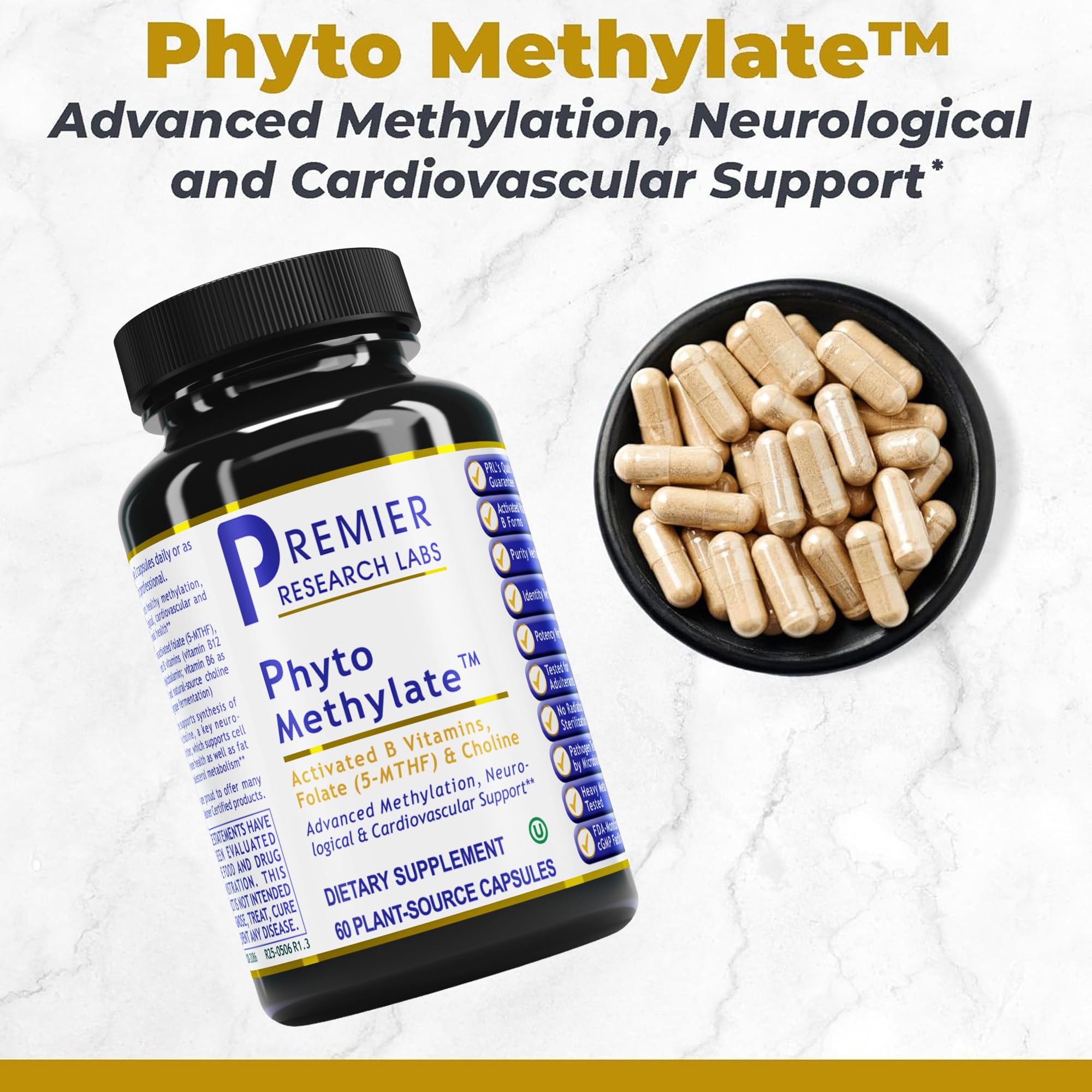 Premier Research Labs Phyto Methylate - B Vitamin Supplement - Supports Methylation, Detox, Brain & Heart Health - 5-MTHF & P5P - 60 Plant-Source Capsules Premier Research Labs buy supplements canada