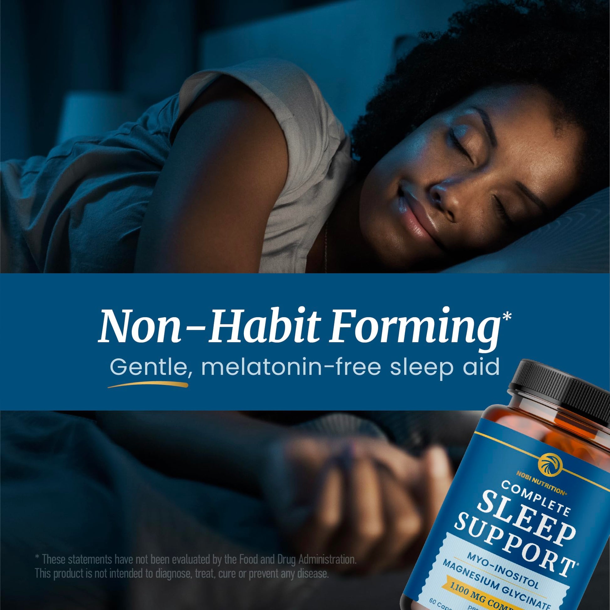 Complete Sleep Support | Myo Inositol + Magnesium Glycinate | Restful Sleep & Relaxation Support | 1100MG Complex | Melatonin-Free, Non-GMO | Inositol Supplement with Magnesium-Glycinate | 60 Ct Nobi Nutrition buy supplements canada