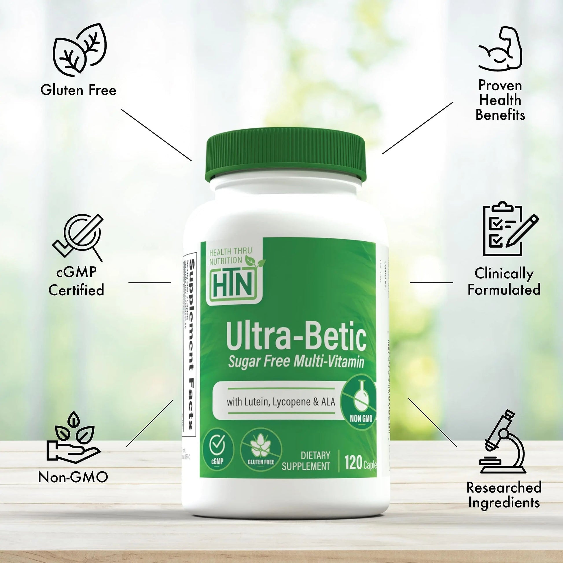 Health Thru Nutrition Ultra-Betic Multivitamin 120 Count | Supports Nerve, Vision, Energy | with ALA, Lycopene | Health Thru Nutrition buy supplements canada