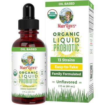 MaryRuth Organics Liquid Probiotic for Ages 4+ | 2 Billion CFU | 13 Probiotic Strains | Gut Health & Digestive Support | Gas & Bloating Support | Vegan | Gluten Free | Travel-Friendly | 20 Servings MARYRUTH'S buy supplements canada