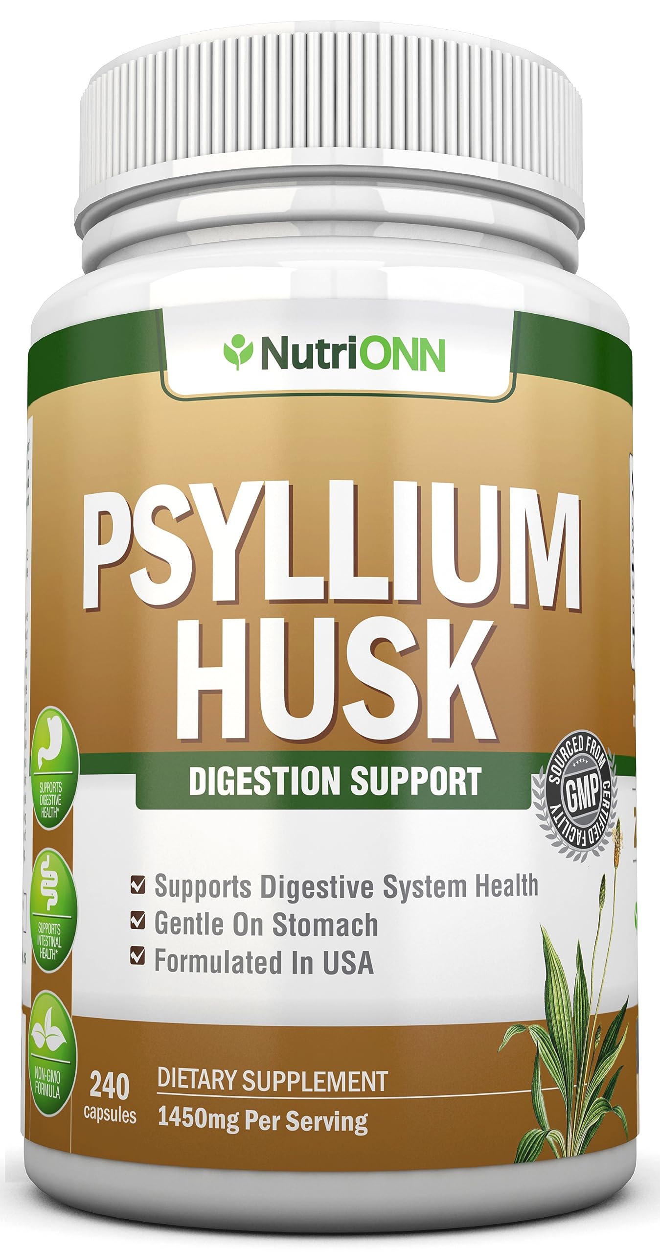 NutriONN PSYLLIUM Husk Capsules - 1450mg Per Serving - 240 Capsules - Double Strength NutriONN buy supplements canada